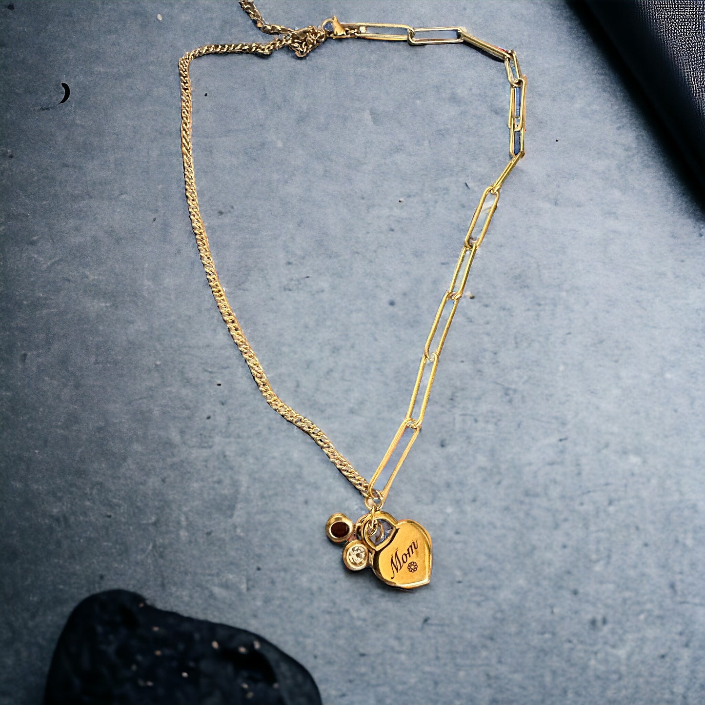 heart half paperclip necklace