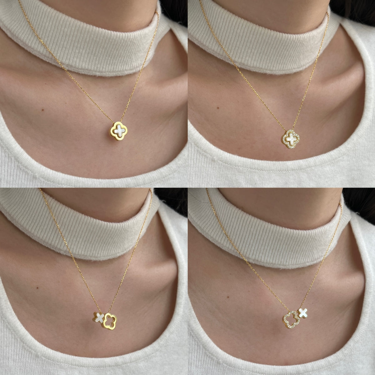 "VersaBloom" Reversible Clover Necklace Two Looks. One Symbol. Infinite Style.
