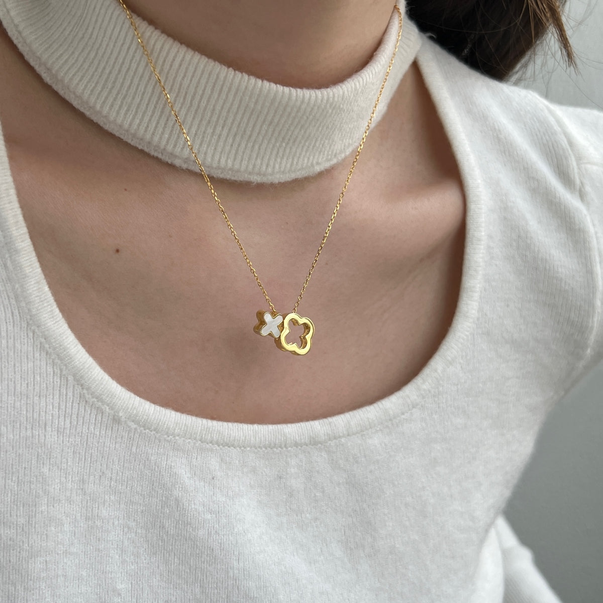 "VersaBloom" Reversible Clover Necklace Two Looks. One Symbol. Infinite Style.