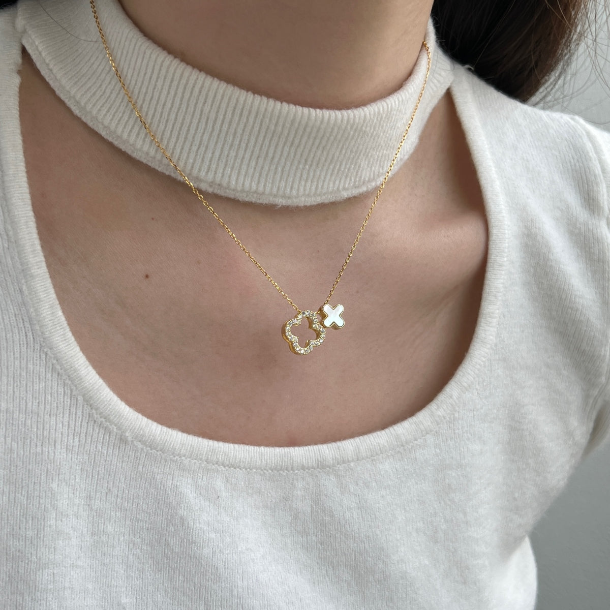"VersaBloom" Reversible Clover Necklace Two Looks. One Symbol. Infinite Style.