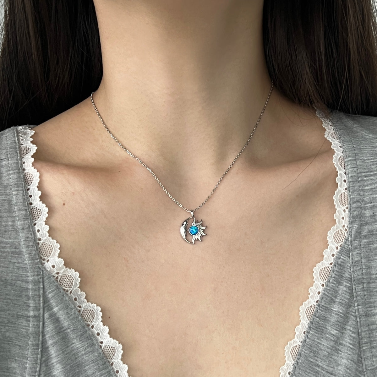 "Celestial Embrace" Sun & Moon Necklace When Light Meets Shadow. Magic Happens.