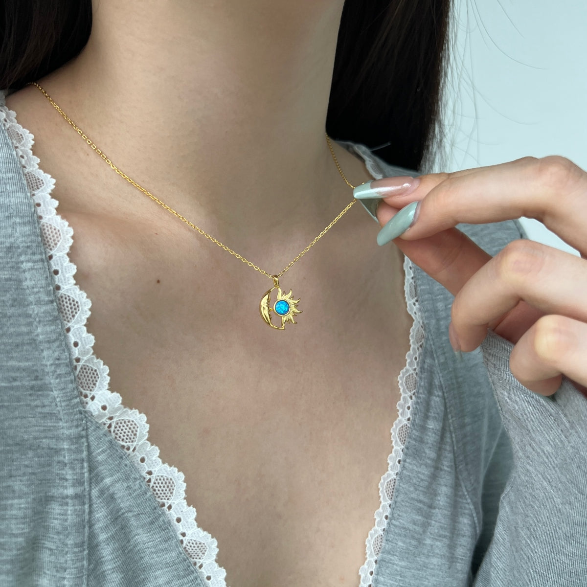 "Celestial Embrace" Sun & Moon Necklace When Light Meets Shadow. Magic Happens.