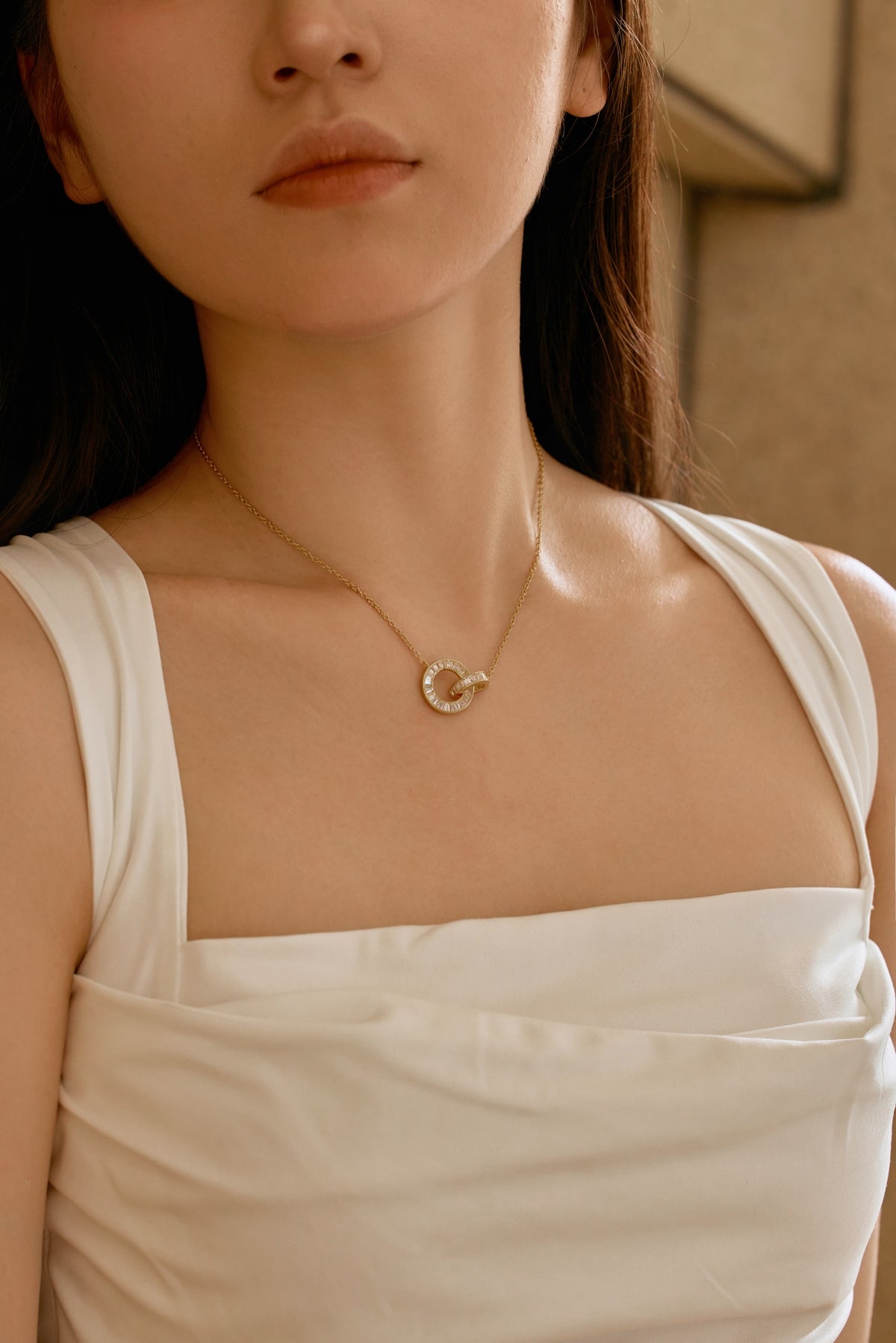 "Linked Brilliance" Necklace Two Shapes. One Meaning. Infinite Spark.