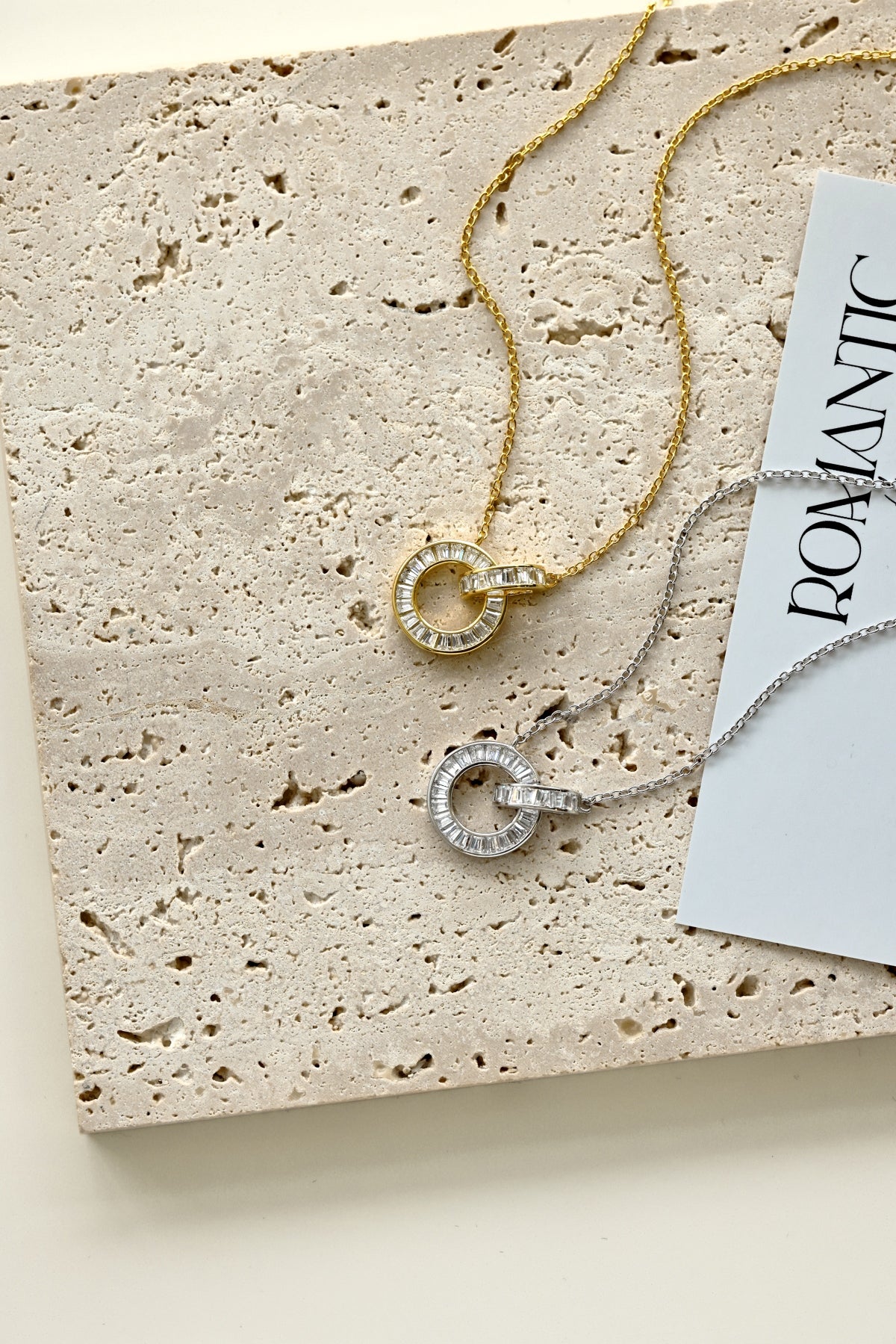 "Linked Brilliance" Necklace Two Shapes. One Meaning. Infinite Spark.