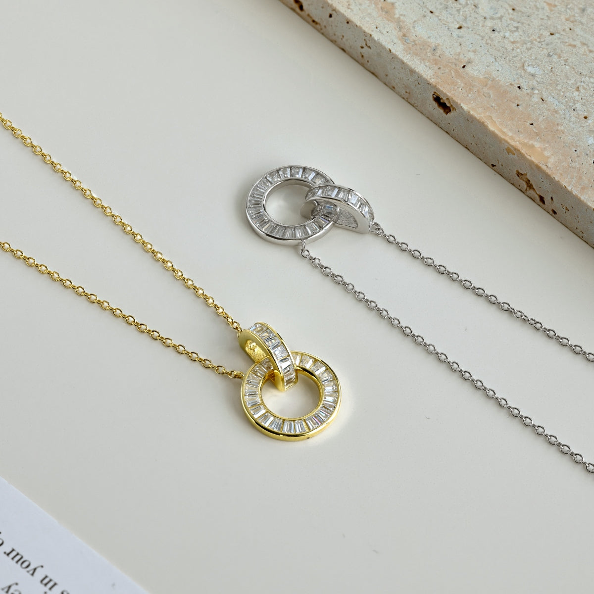 "Linked Brilliance" Necklace Two Shapes. One Meaning. Infinite Spark.