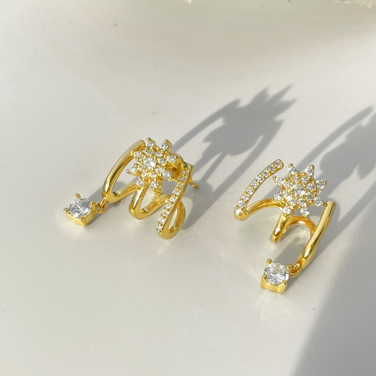 Stellar Muse Earrings 925 Sterling Silver | 18K Gold or Rhodium Plating | 5A Cubic Zirconia