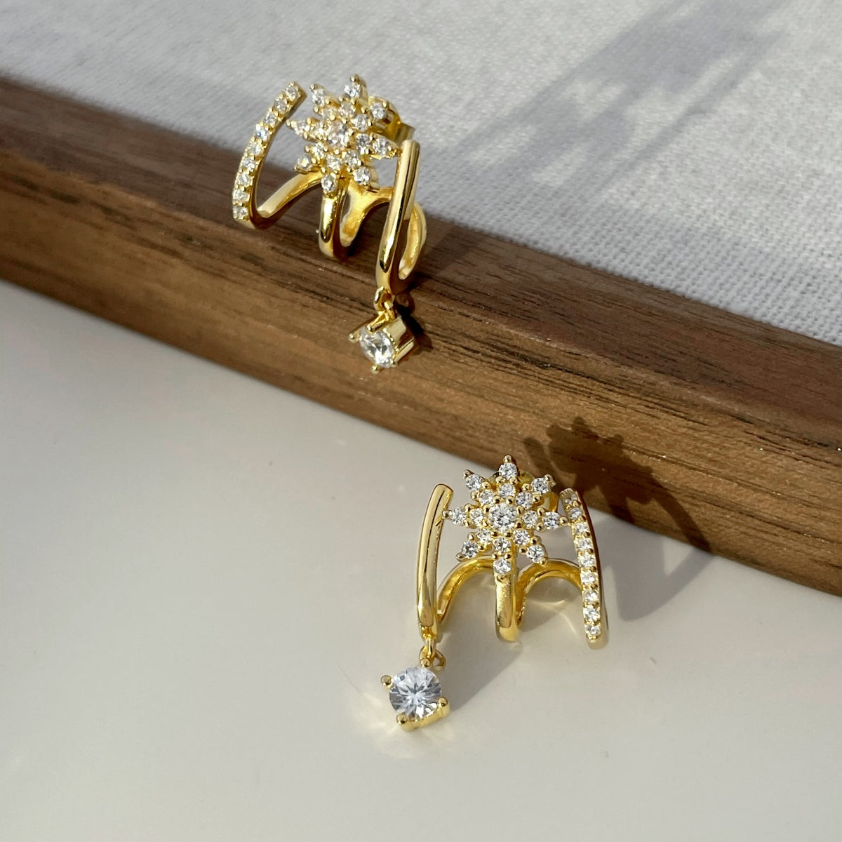 Stellar Muse Earrings 925 Sterling Silver | 18K Gold or Rhodium Plating | 5A Cubic Zirconia