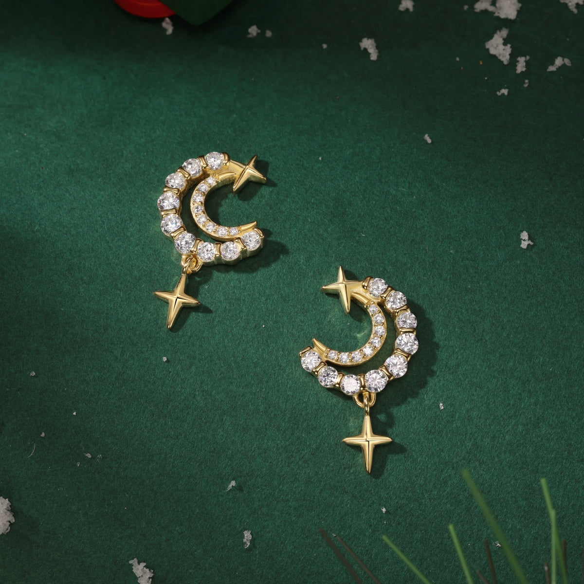 "Starlit Crescent" Drop Earrings A Glimmer of Night. A Whisper of Magic.