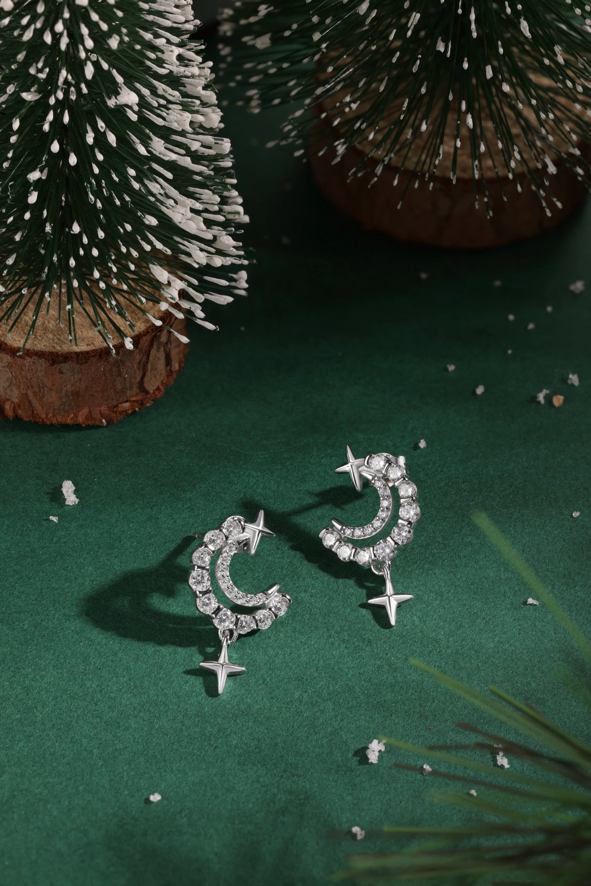 "Starlit Crescent" Drop Earrings A Glimmer of Night. A Whisper of Magic.
