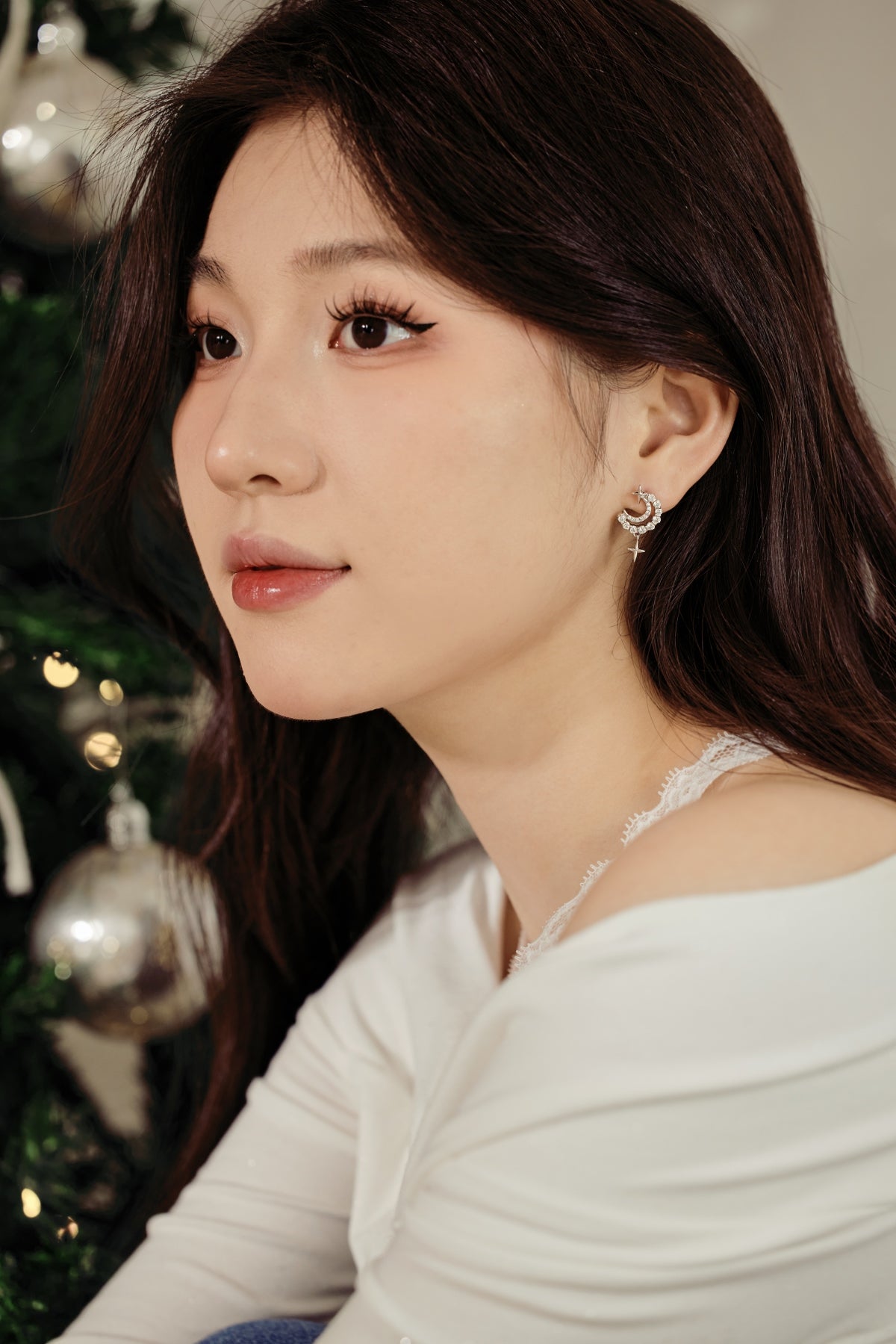 "Starlit Crescent" Drop Earrings A Glimmer of Night. A Whisper of Magic.