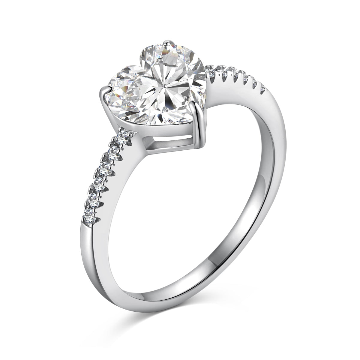 “Amora” Heart-Cut Moissanite Ring