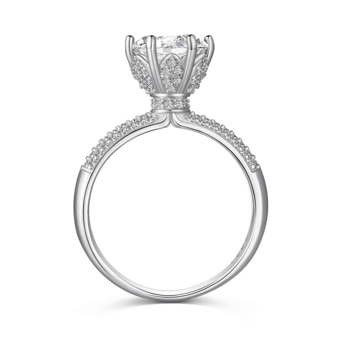 Aetheria Crown – 2-Carat Moissanite Engagement Ring in Sterling Silver