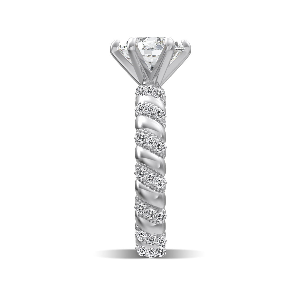Audrey Luxe – The 2-Carat Moissanite Solitaire Ring in Rhodium-Plated Silver