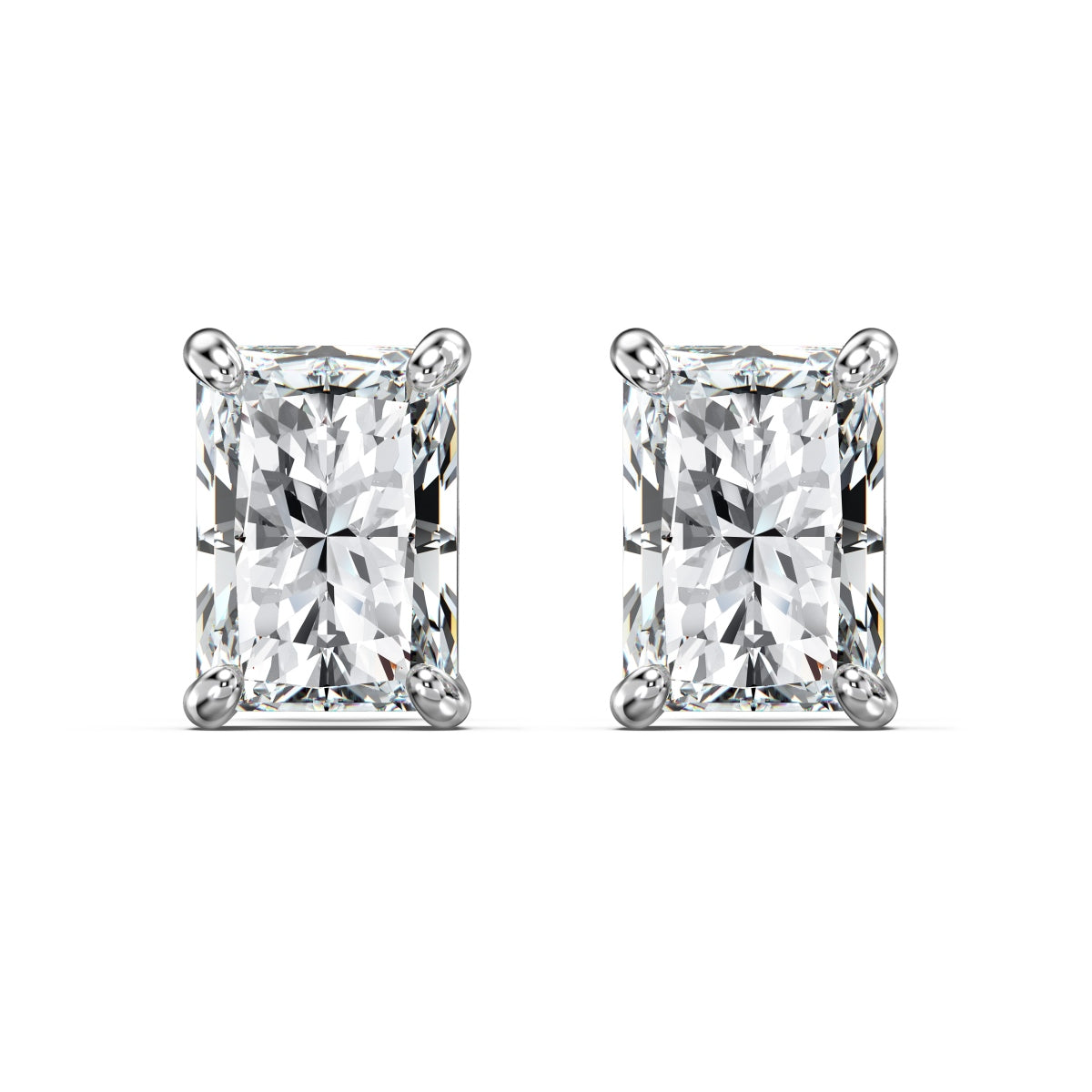 “Andrea” Radiant-Cut Moissanite Studs