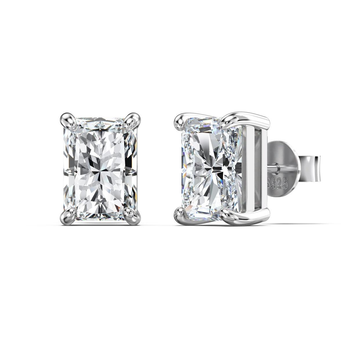 “Andrea” Radiant-Cut Moissanite Studs