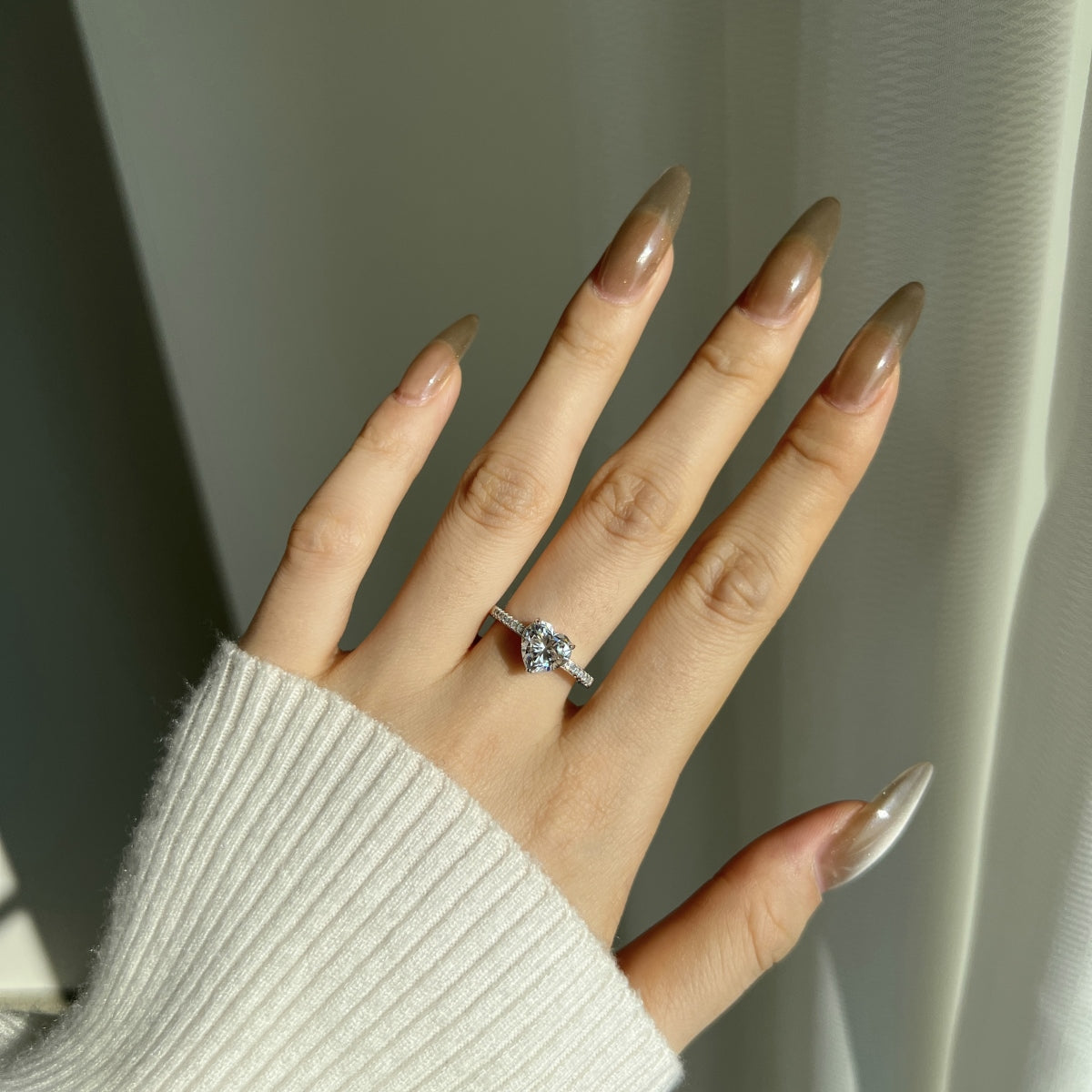 “Amora” Heart-Cut Moissanite Ring