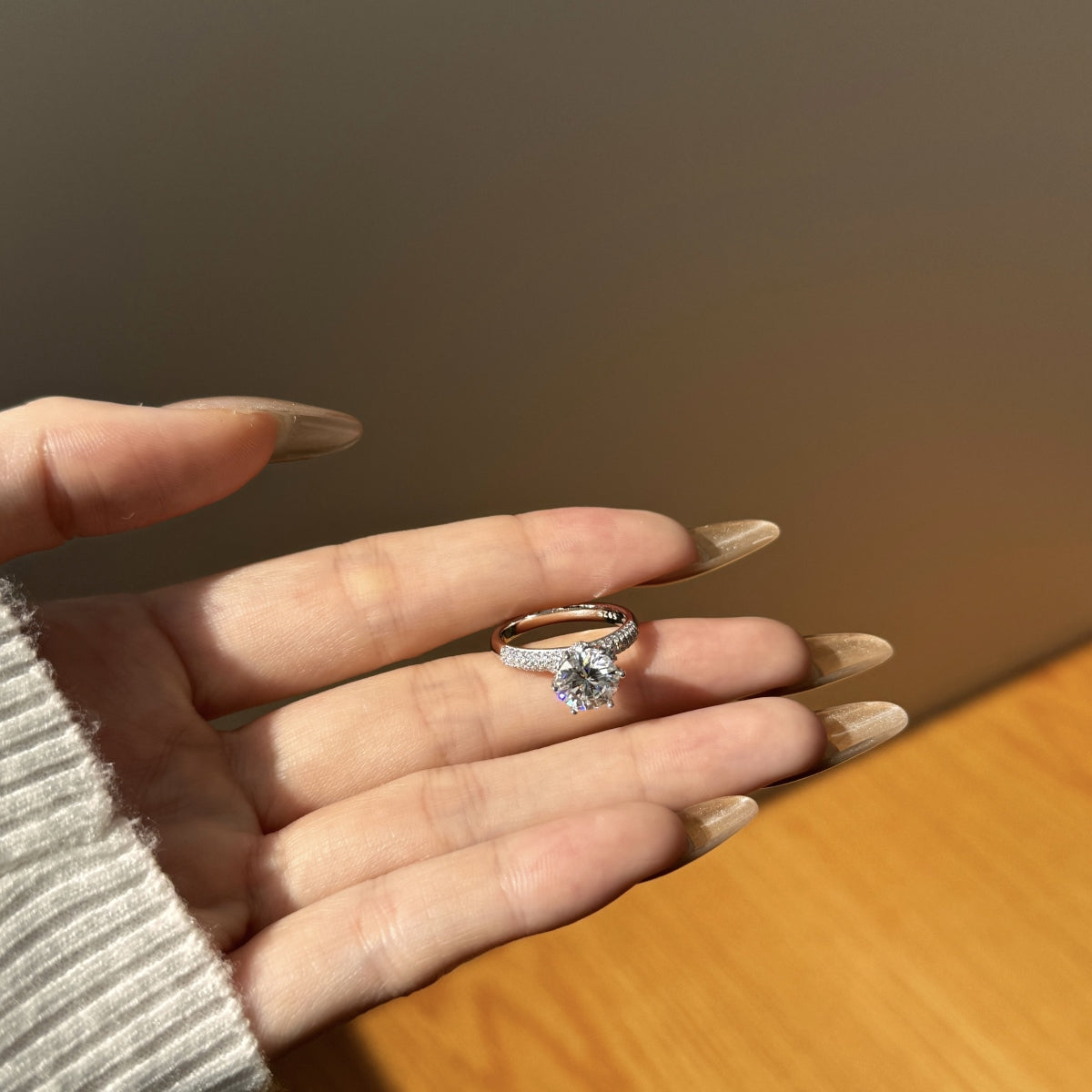 Aetheria Crown – 2-Carat Moissanite Engagement Ring in Sterling Silver
