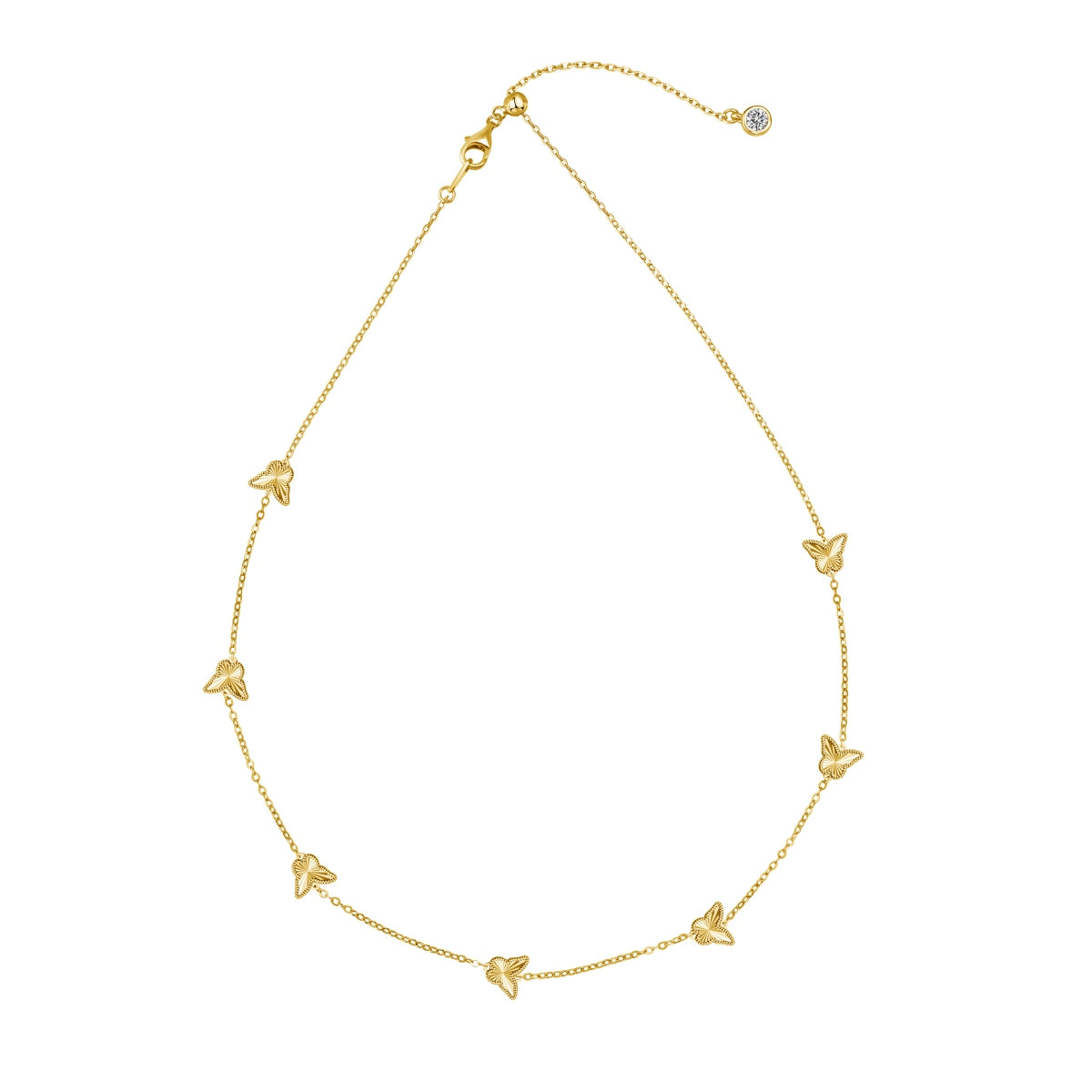 Papillon Grace Necklace 925 Sterling Silver | 18K Gold Plating | Adjustable Length