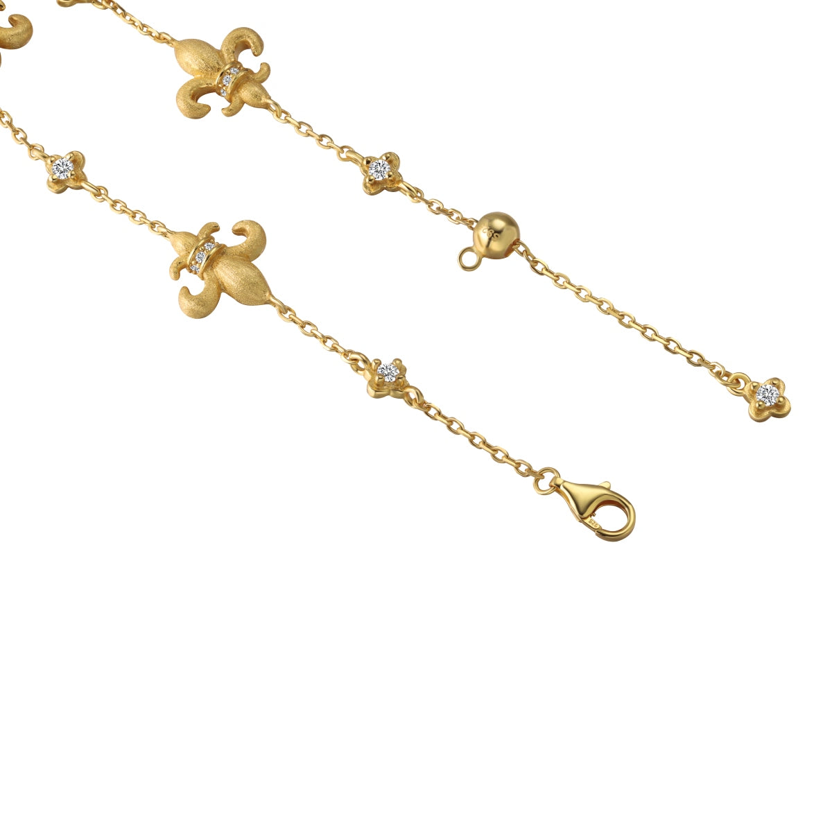 Fleur Royale Bracelet 925 Sterling Silver | 22K Matte Gold Finish | 5A Cubic Zirconia