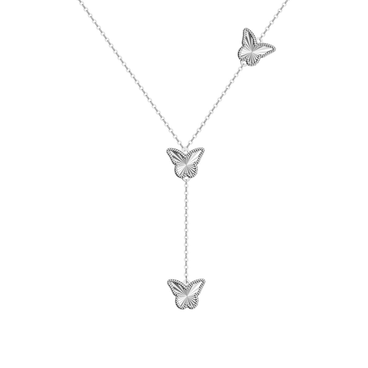 Celestia Flutter Y-Necklace 925 Sterling Silver | 18K Gold Plating | Adjustable Fit