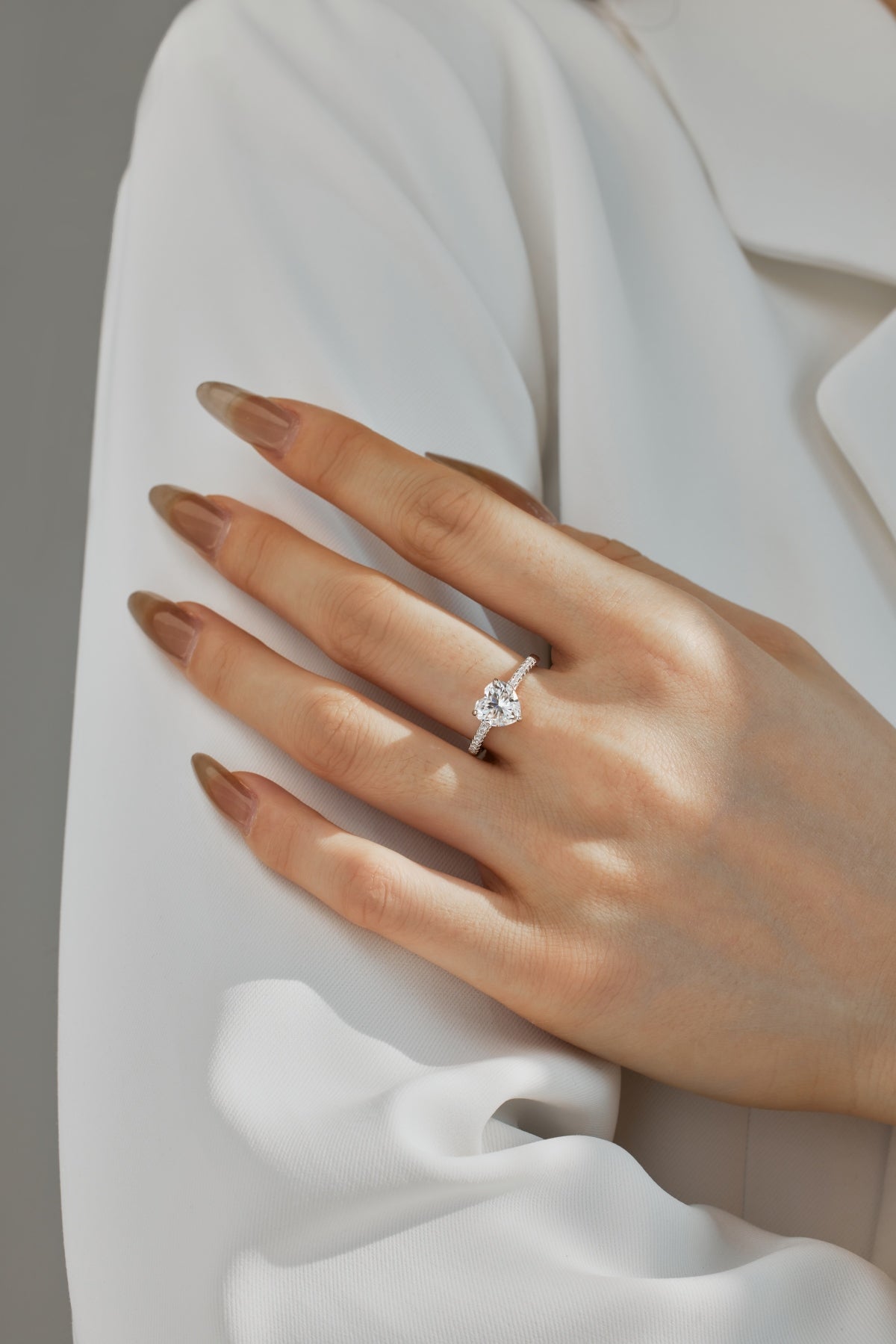 “Amora” Heart-Cut Moissanite Ring