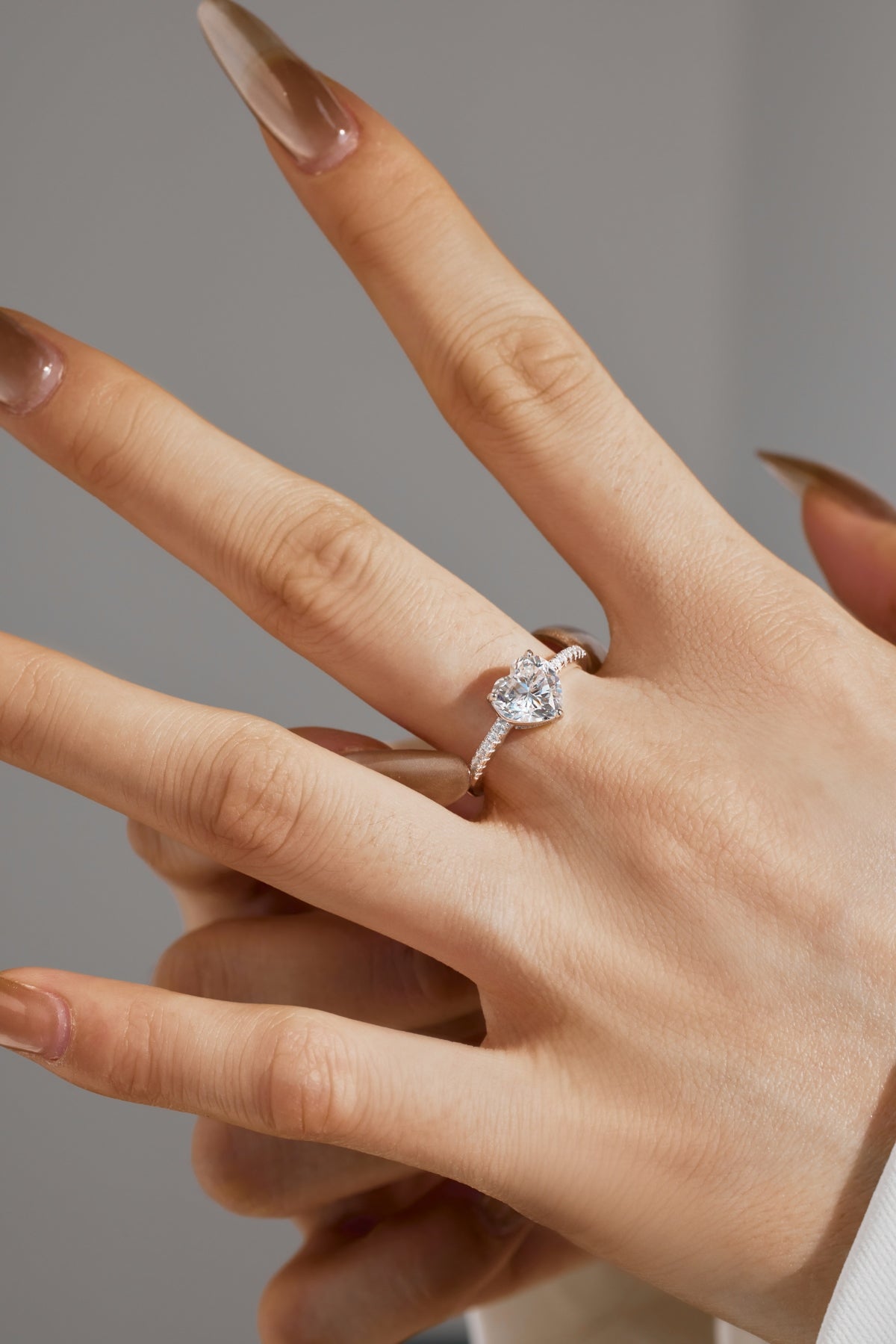 “Amora” Heart-Cut Moissanite Ring