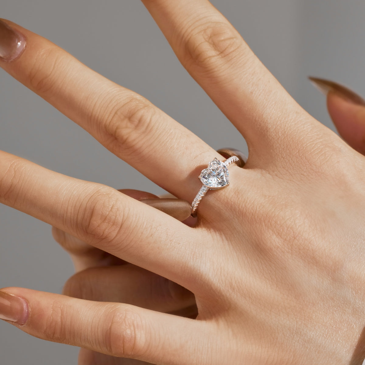 “Amora” Heart-Cut Moissanite Ring