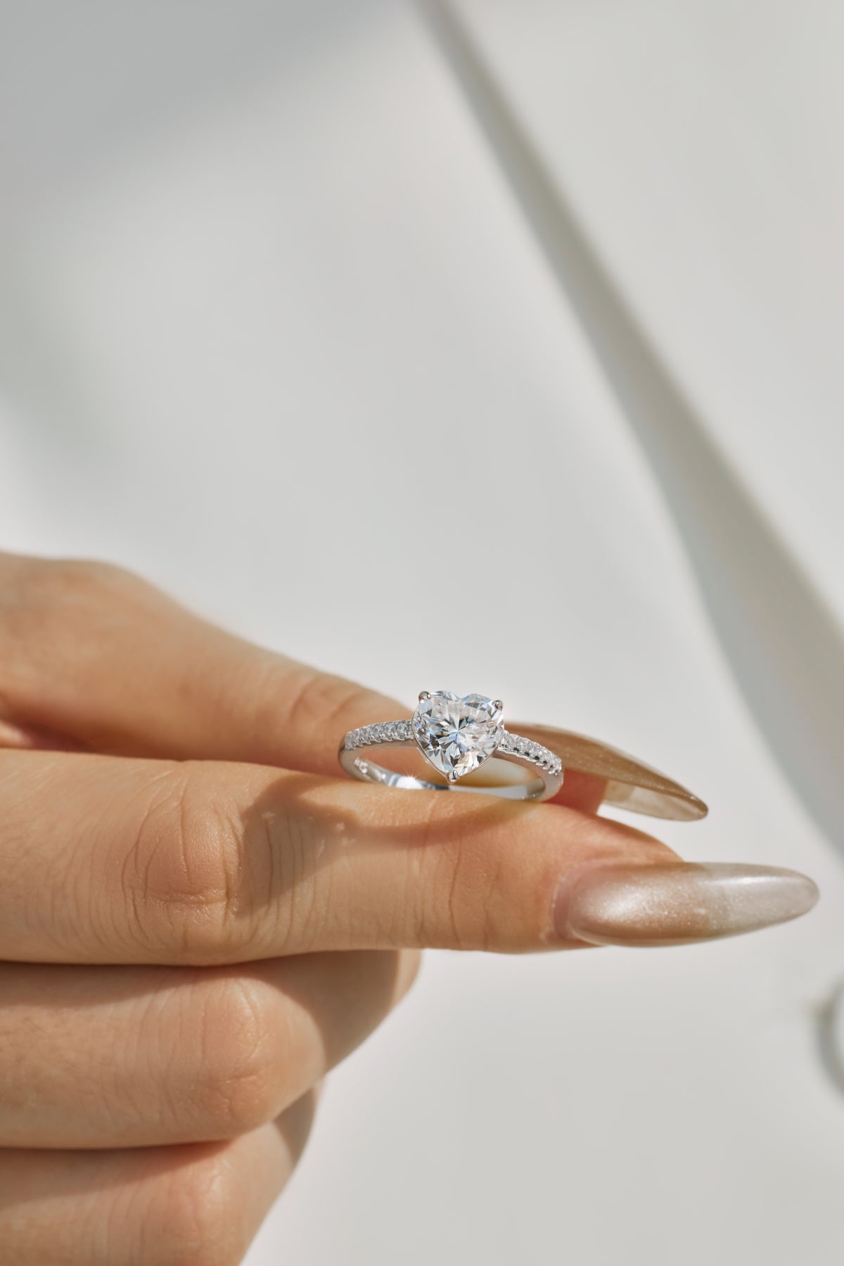 “Amora” Heart-Cut Moissanite Ring