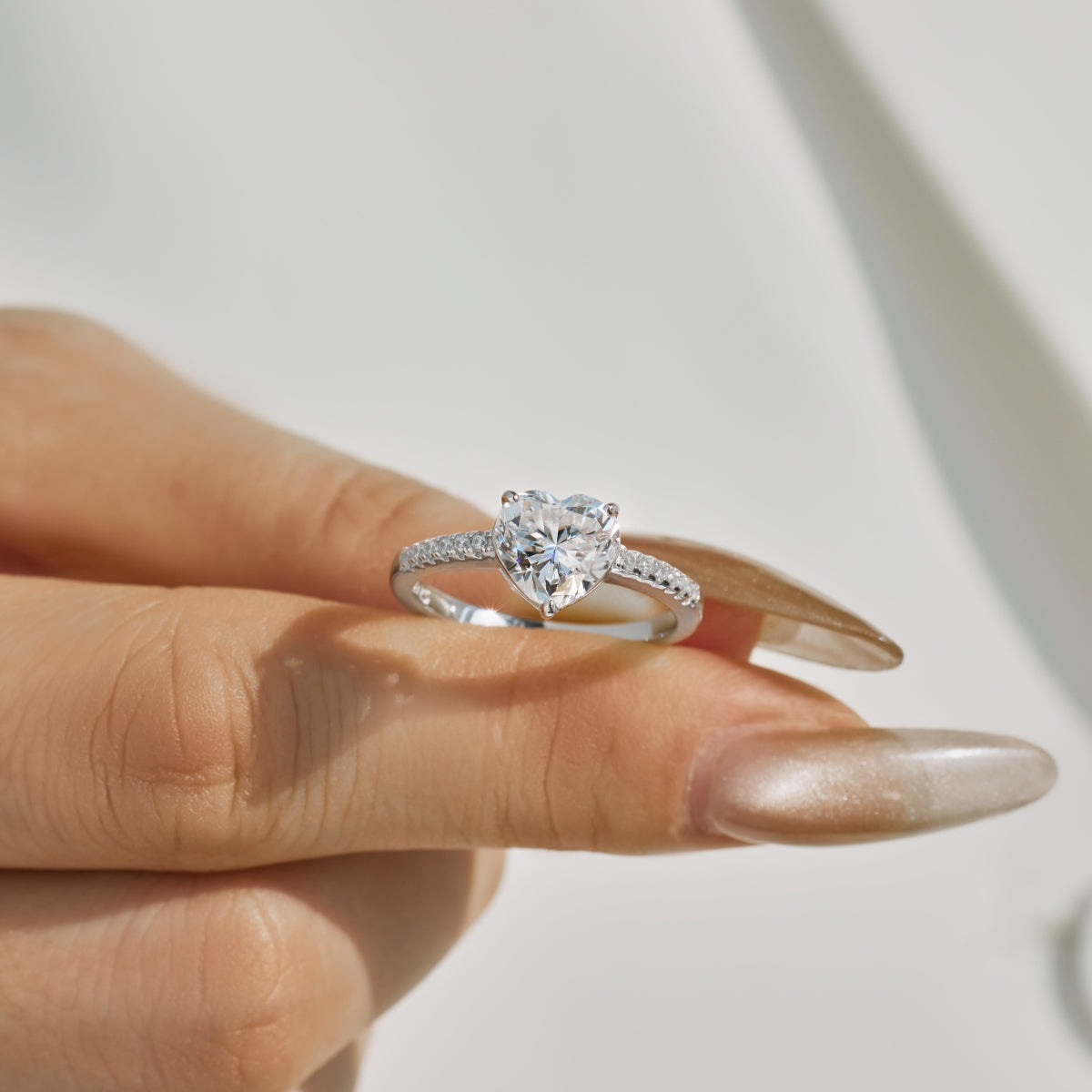 “Amora” Heart-Cut Moissanite Ring