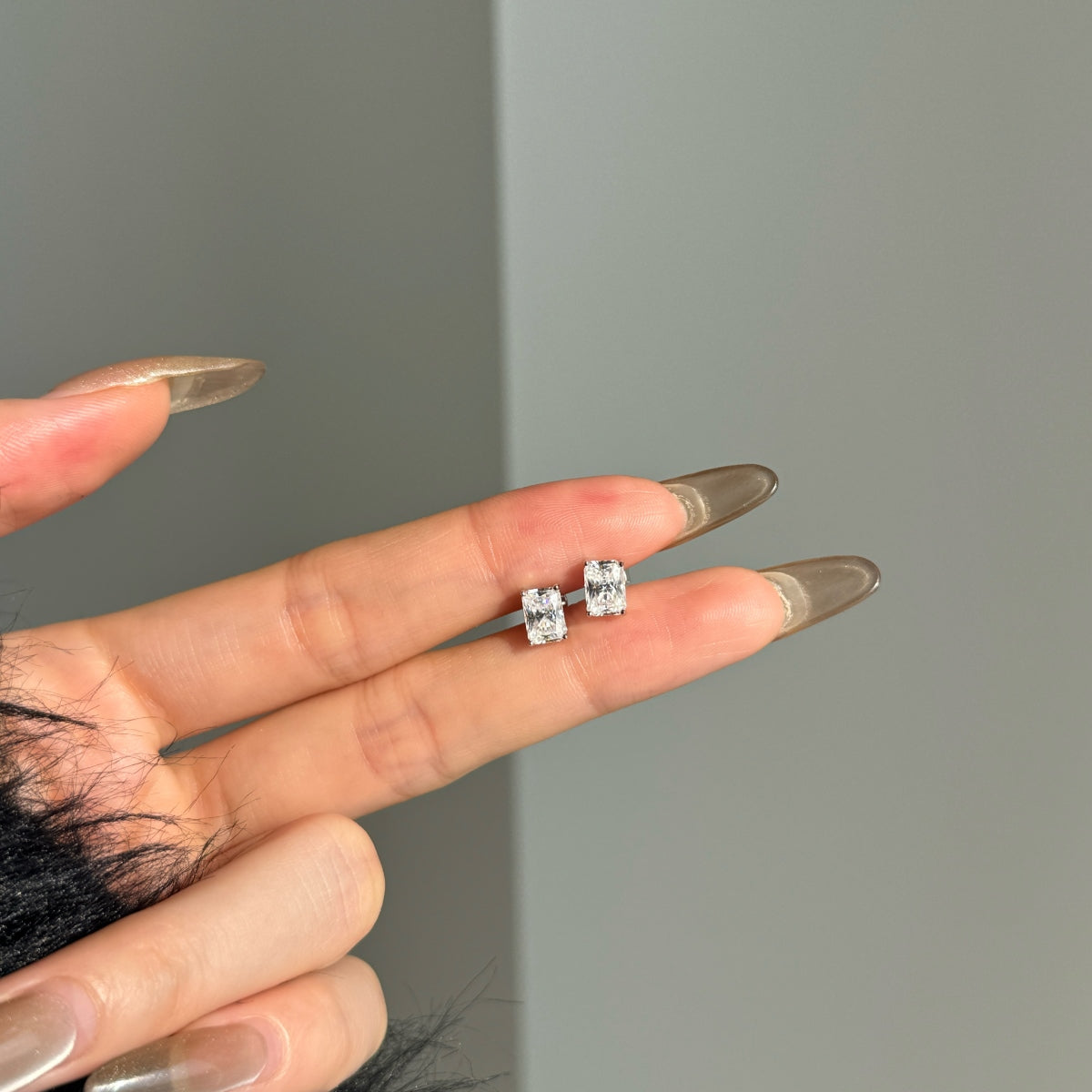 “Andrea” Radiant-Cut Moissanite Studs