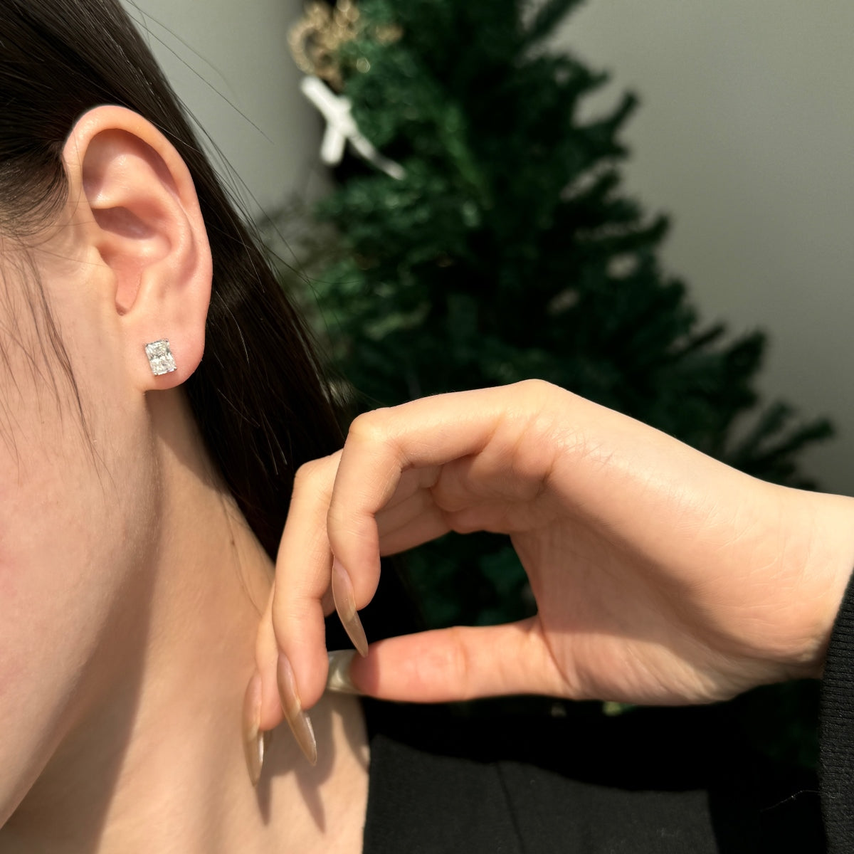 “Andrea” Radiant-Cut Moissanite Studs
