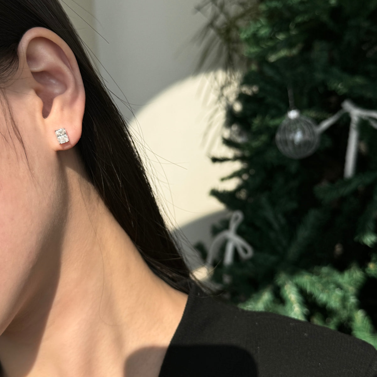 “Andrea” Radiant-Cut Moissanite Studs