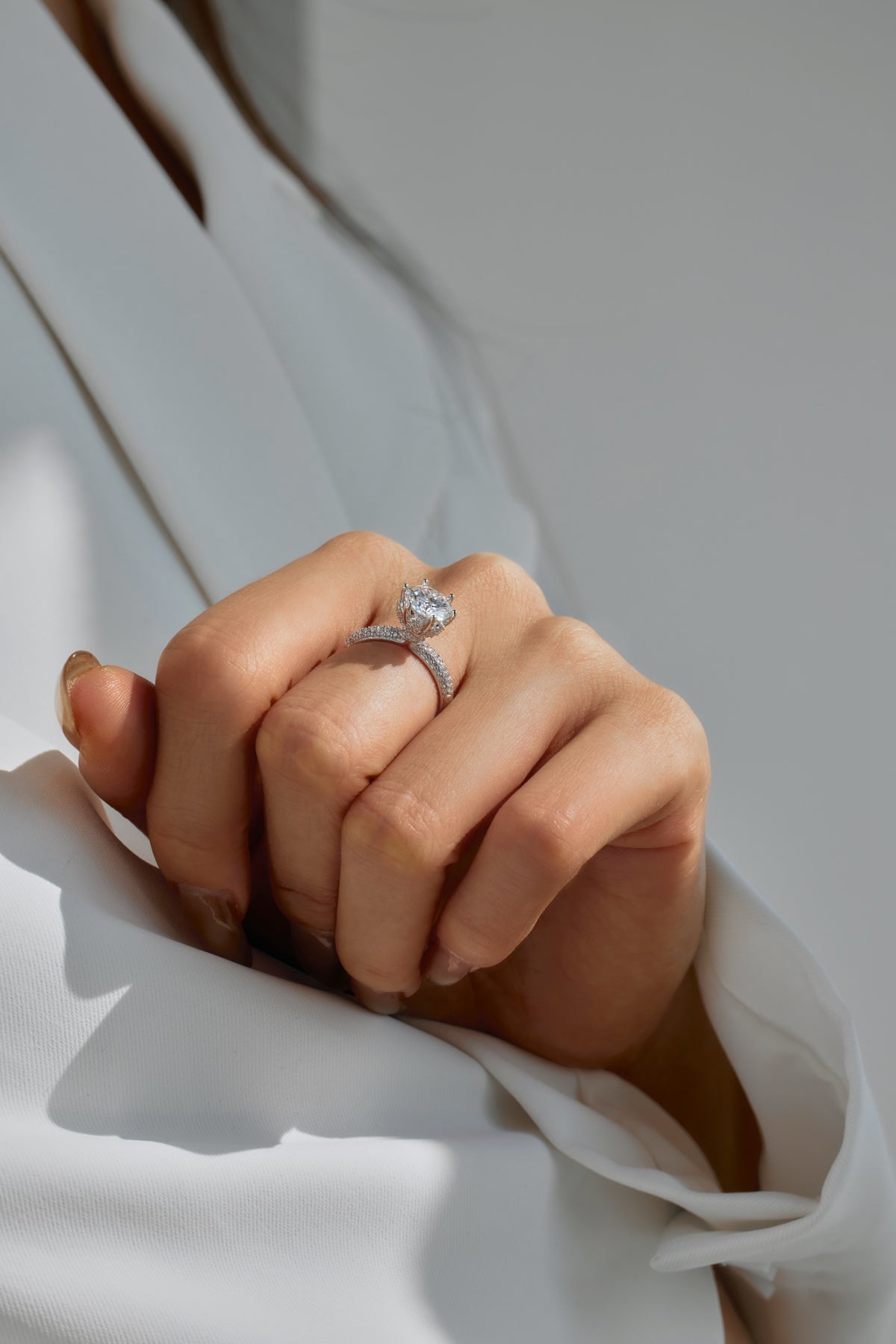 Aetheria Crown – 2-Carat Moissanite Engagement Ring in Sterling Silver