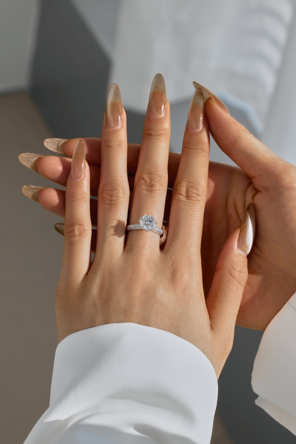 Aetheria Crown – 2-Carat Moissanite Engagement Ring in Sterling Silver