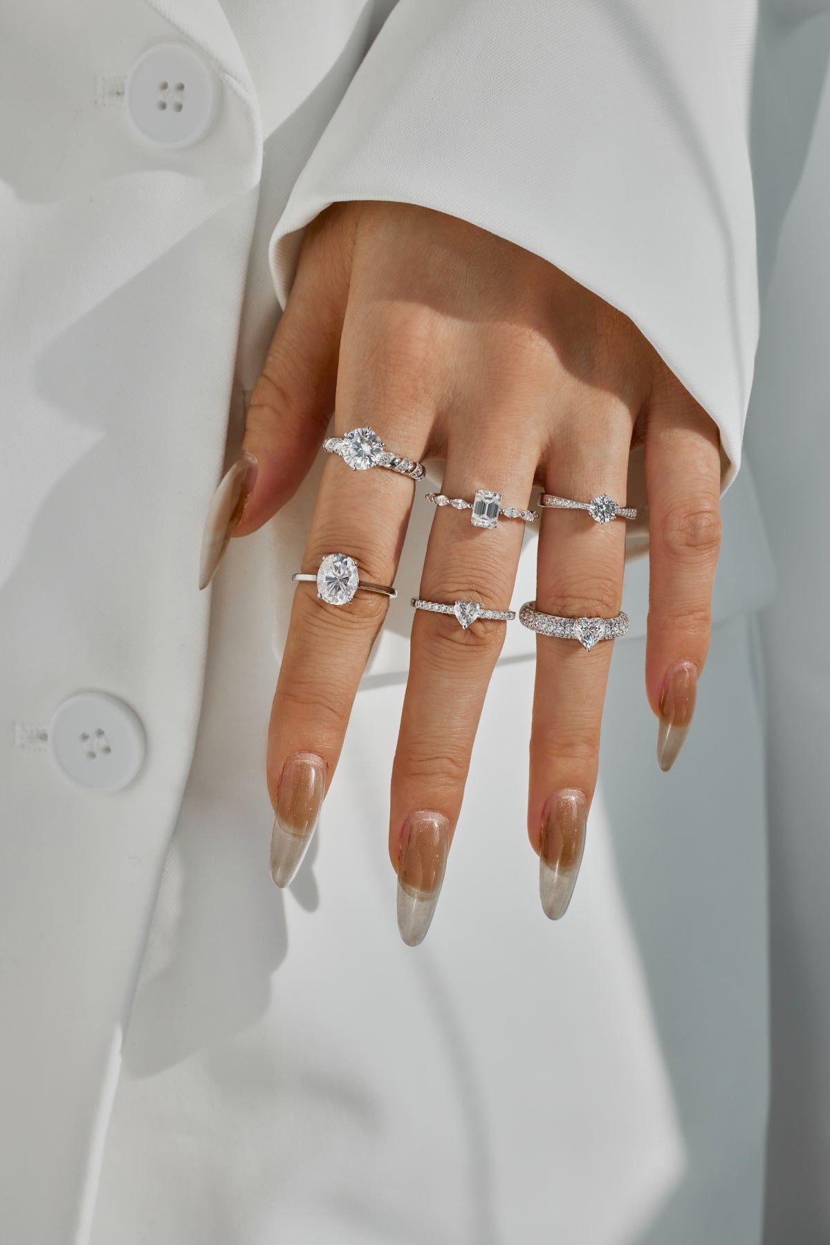 “Melanie” Emerald-Cut Moissanite Ring