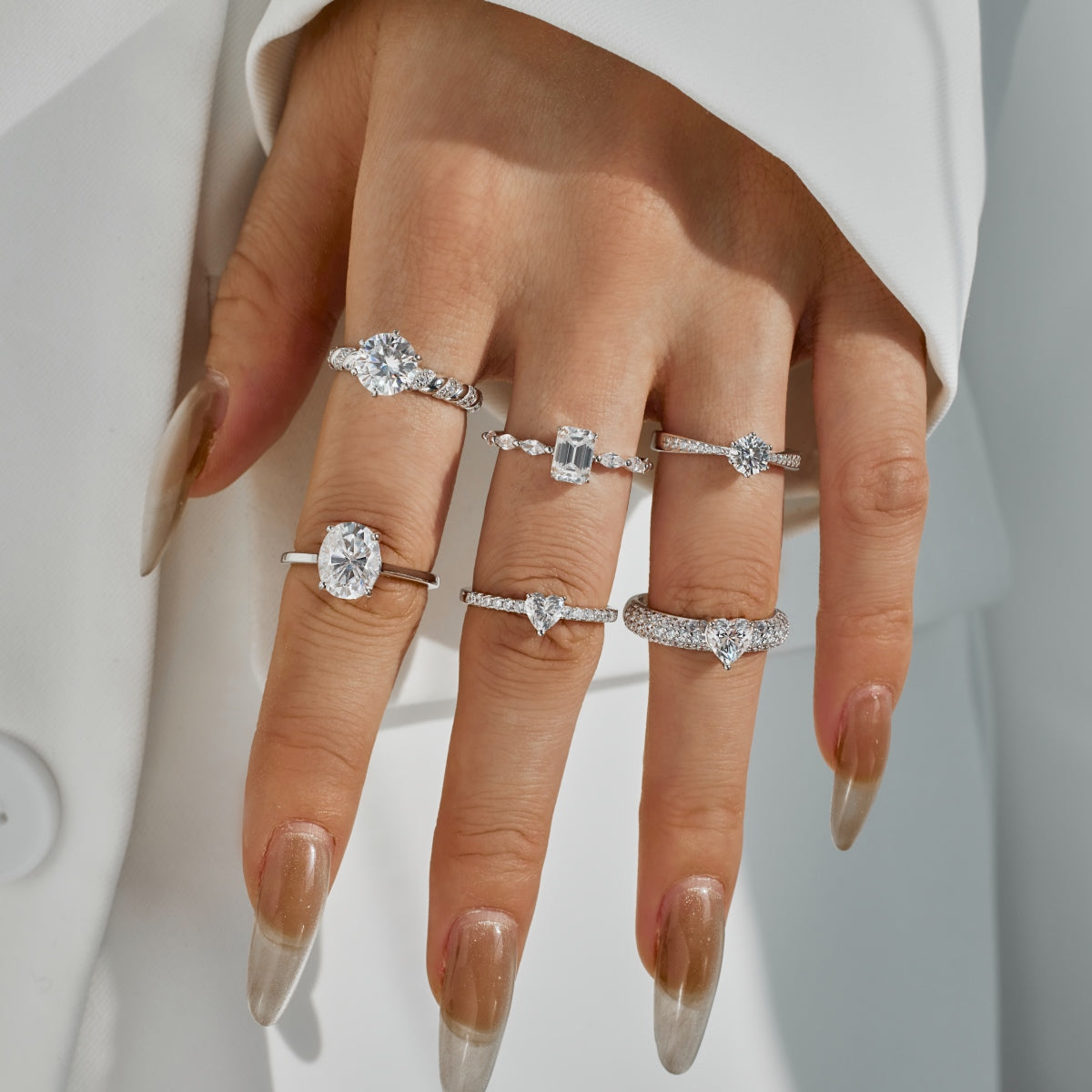 “Melanie” Emerald-Cut Moissanite Ring