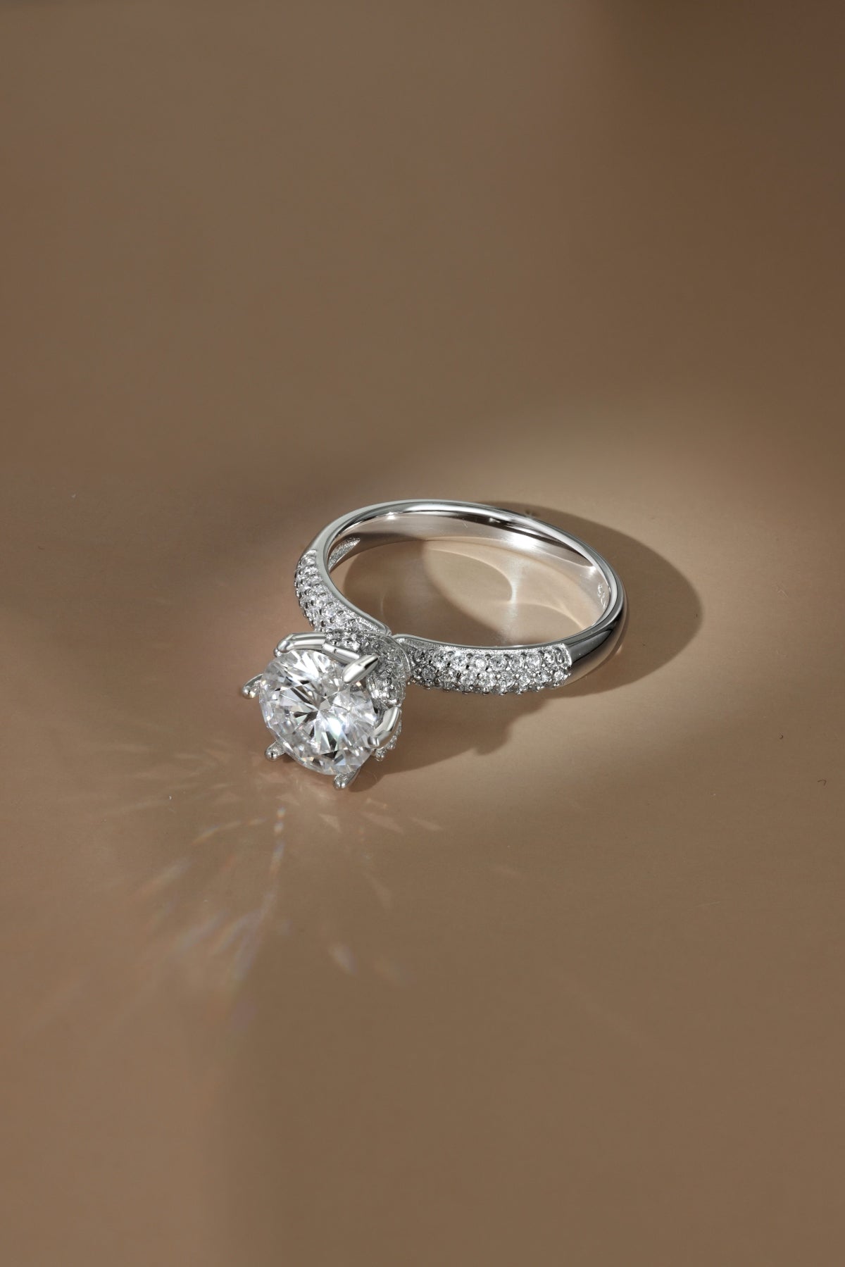 Aetheria Crown – 2-Carat Moissanite Engagement Ring in Sterling Silver