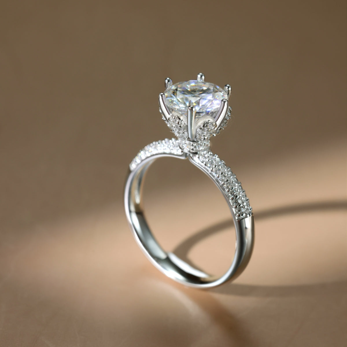 Aetheria Crown – 2-Carat Moissanite Engagement Ring in Sterling Silver