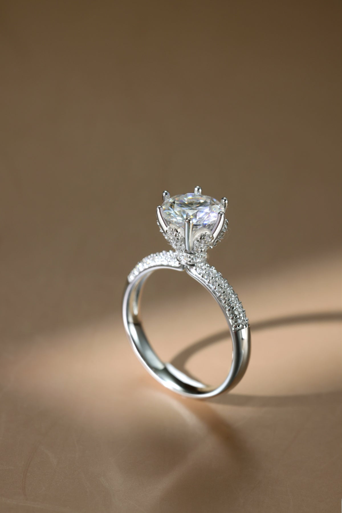 Aetheria Crown – 2-Carat Moissanite Engagement Ring in Sterling Silver