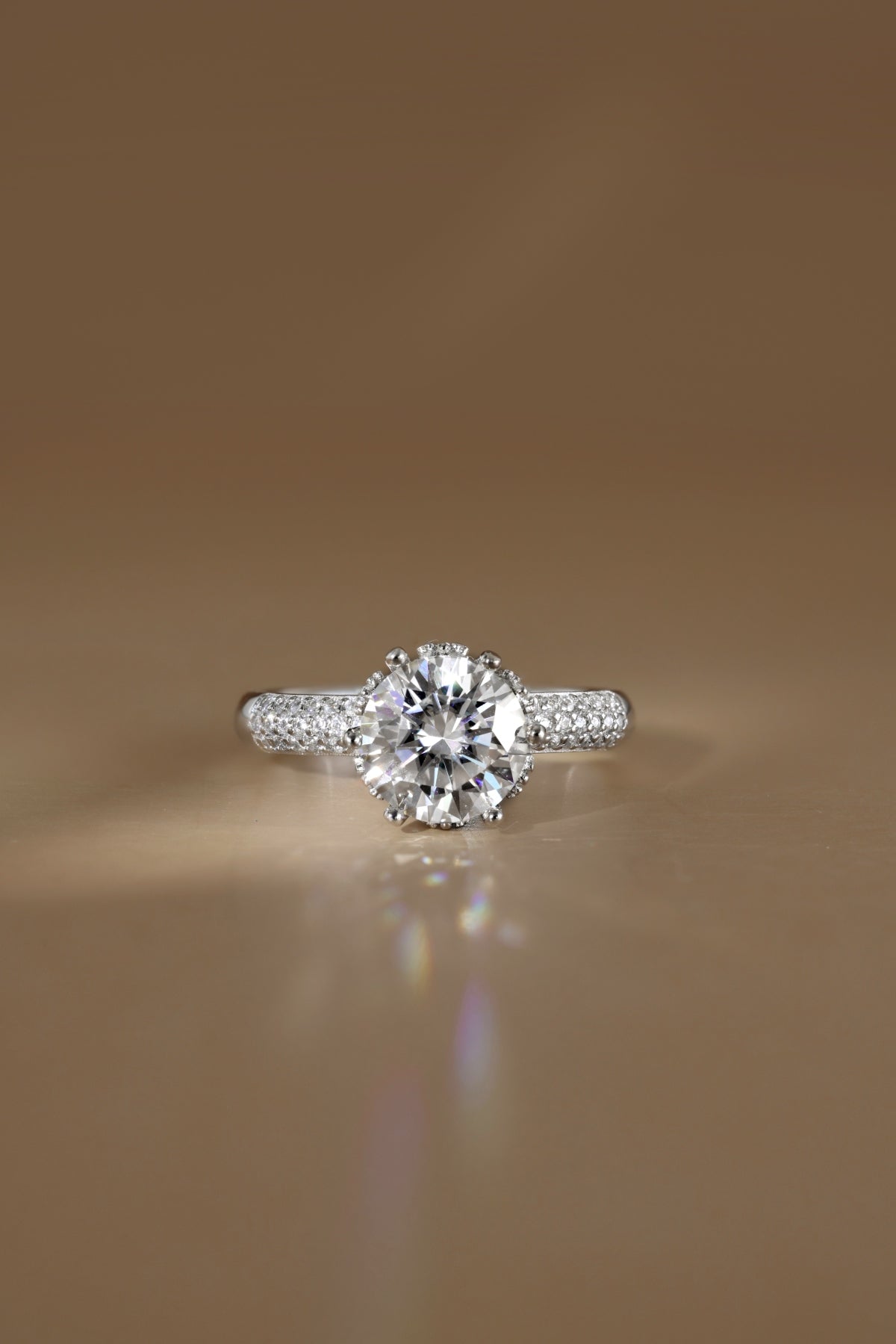 Aetheria Crown – 2-Carat Moissanite Engagement Ring in Sterling Silver