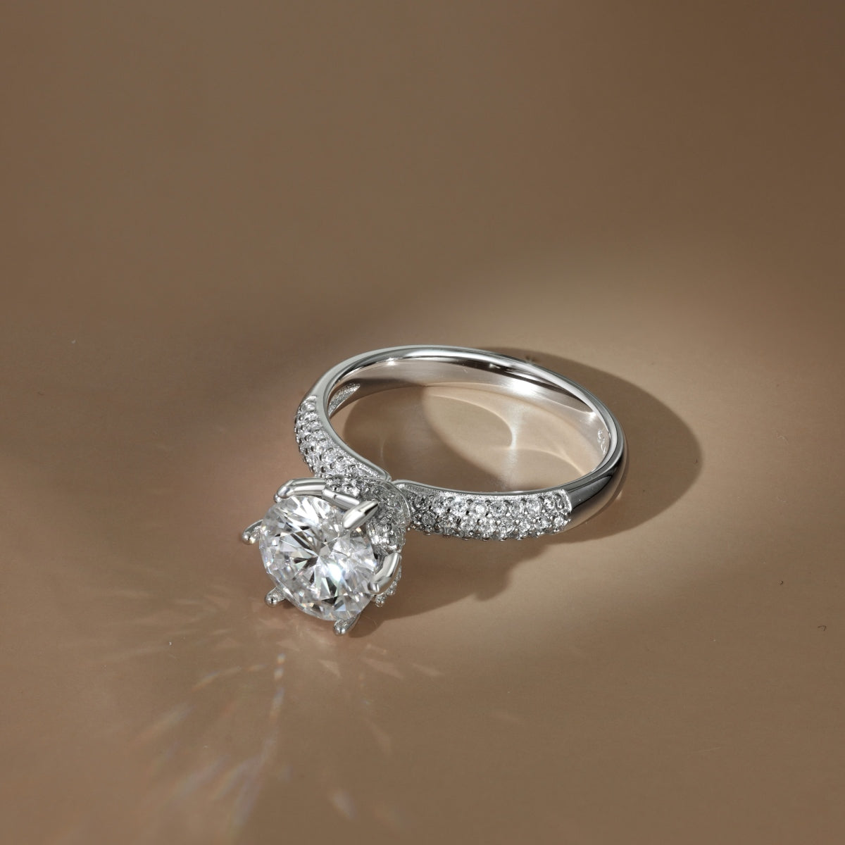 Aetheria Crown – 2-Carat Moissanite Engagement Ring in Sterling Silver