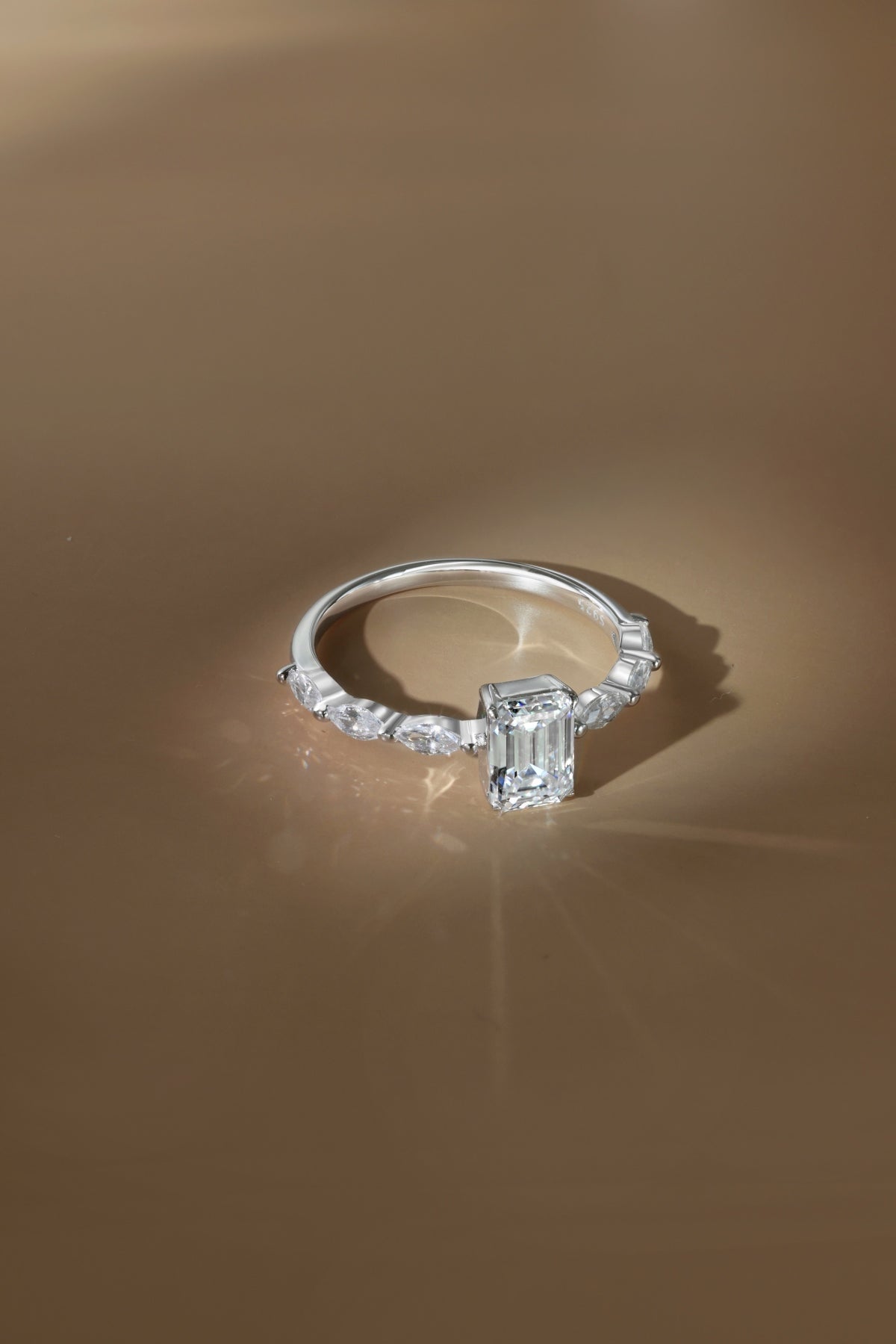 “Melanie” Emerald-Cut Moissanite Ring