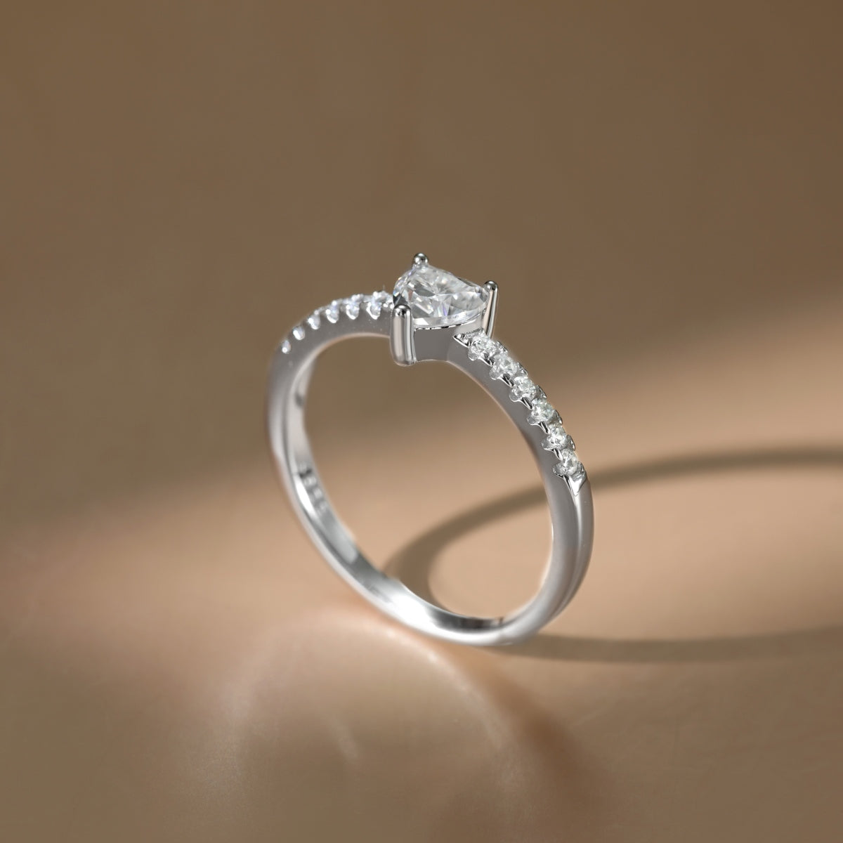 “Amora” Heart-Cut Moissanite Ring