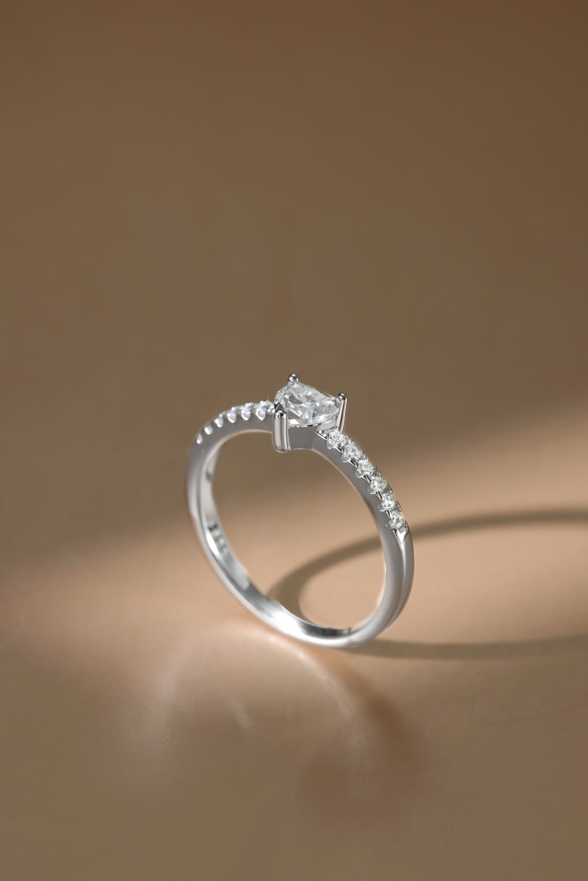 “Amora” Heart-Cut Moissanite Ring