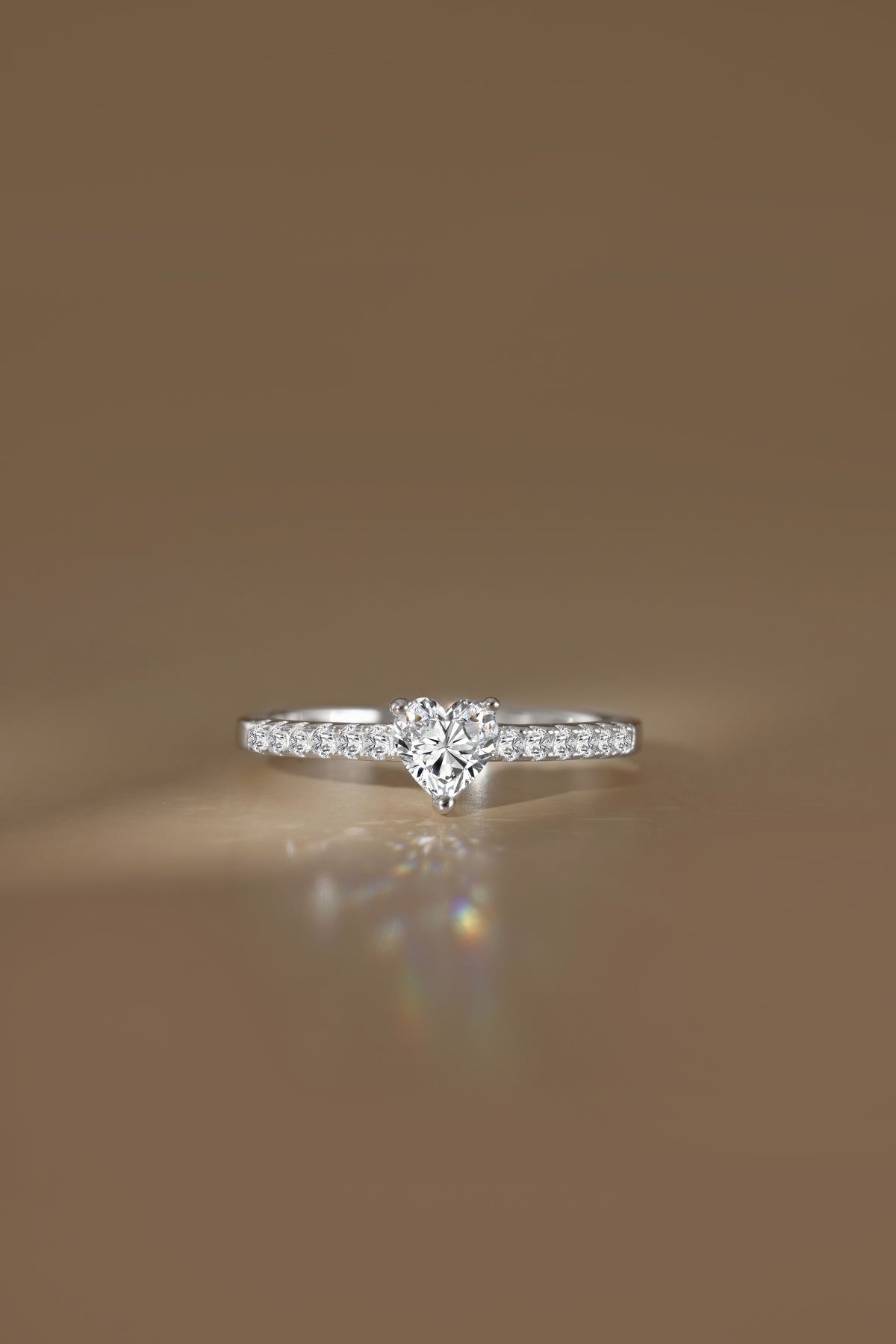 “Amora” Heart-Cut Moissanite Ring