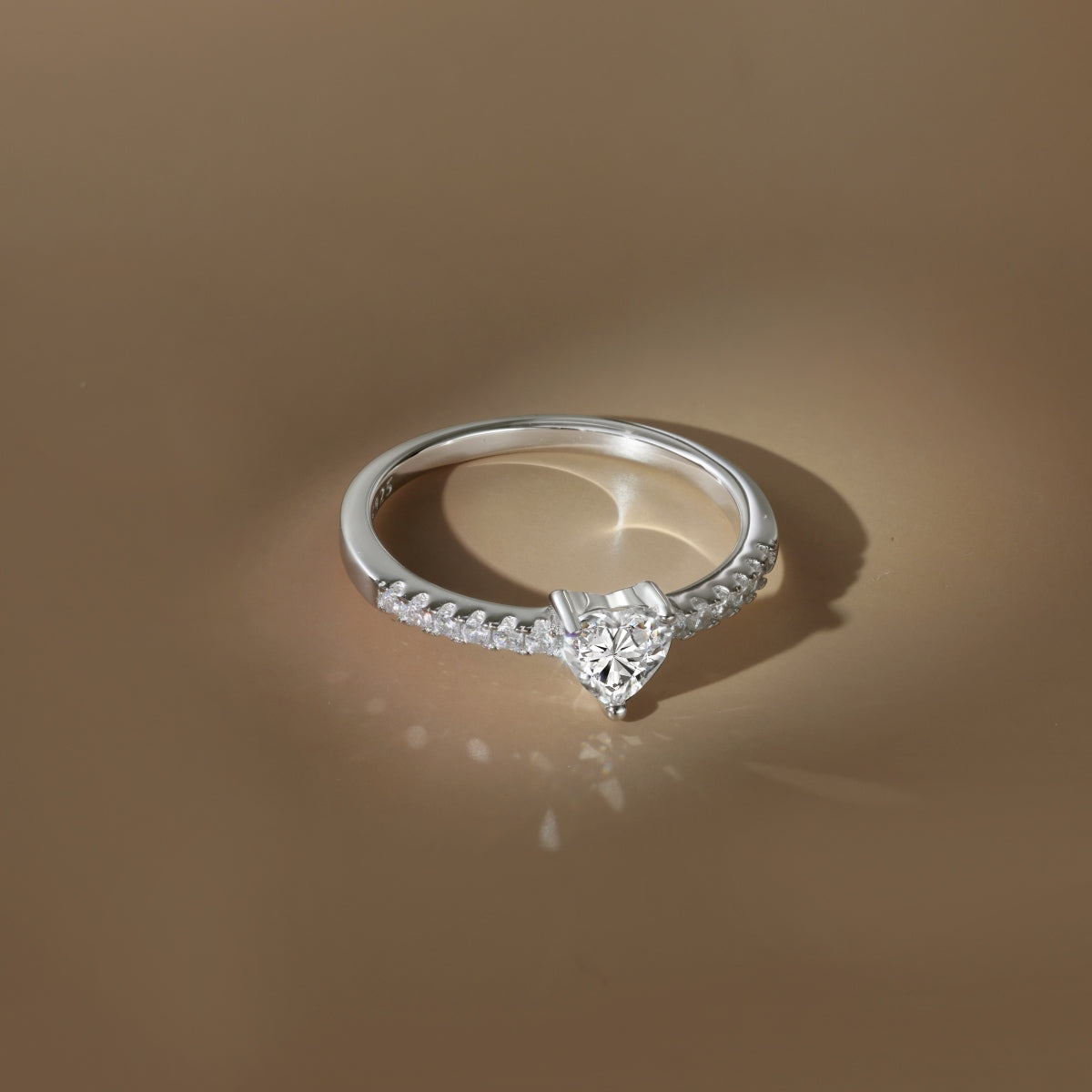 “Amora” Heart-Cut Moissanite Ring