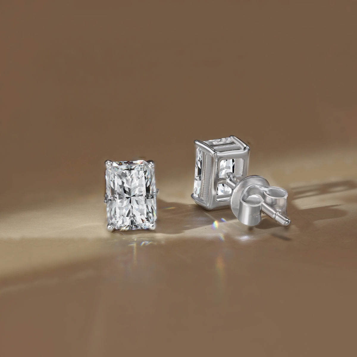“Andrea” Radiant-Cut Moissanite Studs