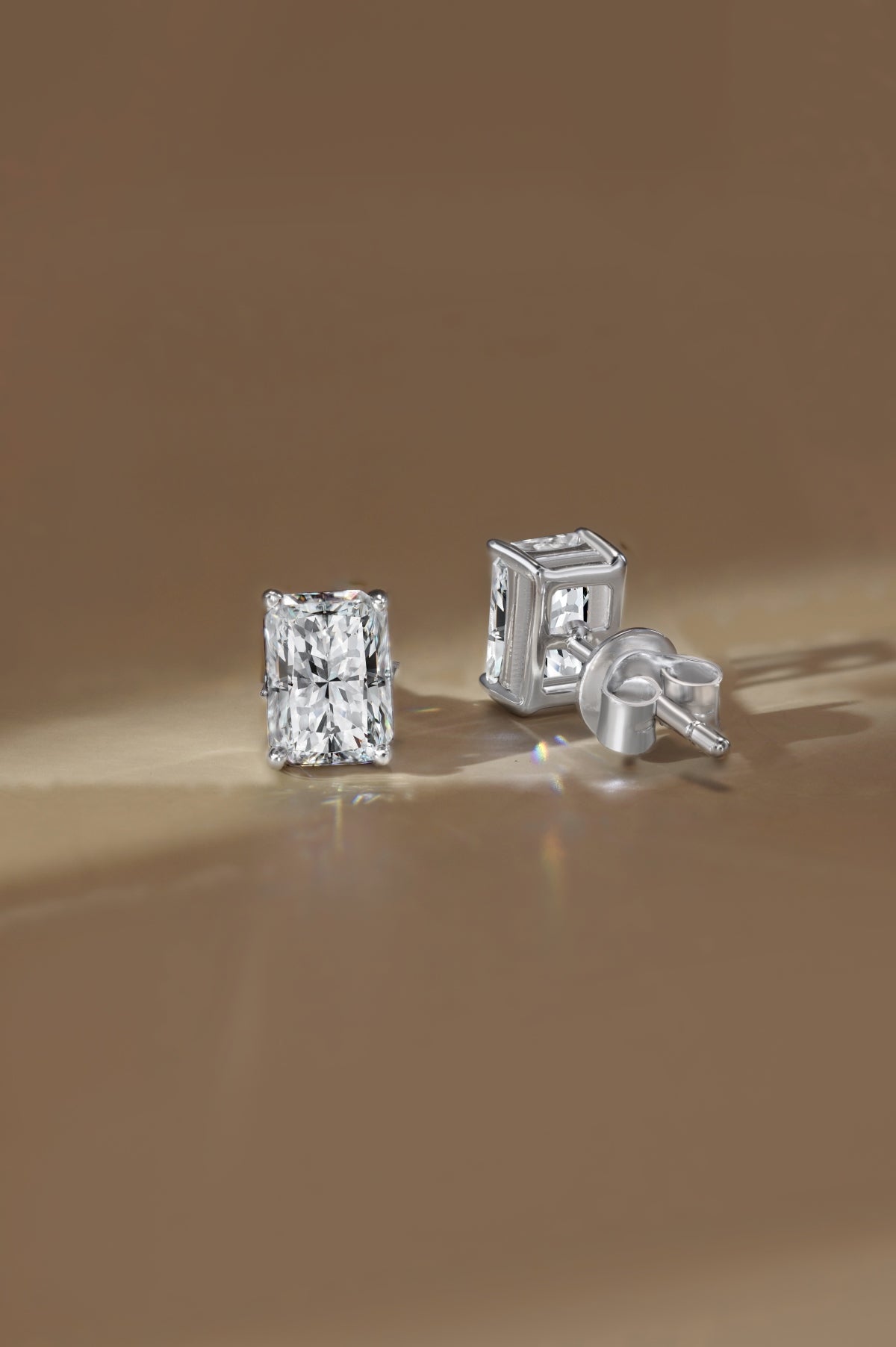 “Andrea” Radiant-Cut Moissanite Studs