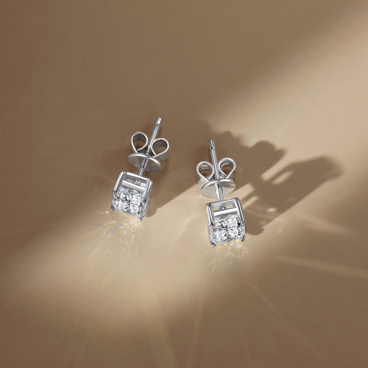 “Andrea” Radiant-Cut Moissanite Studs