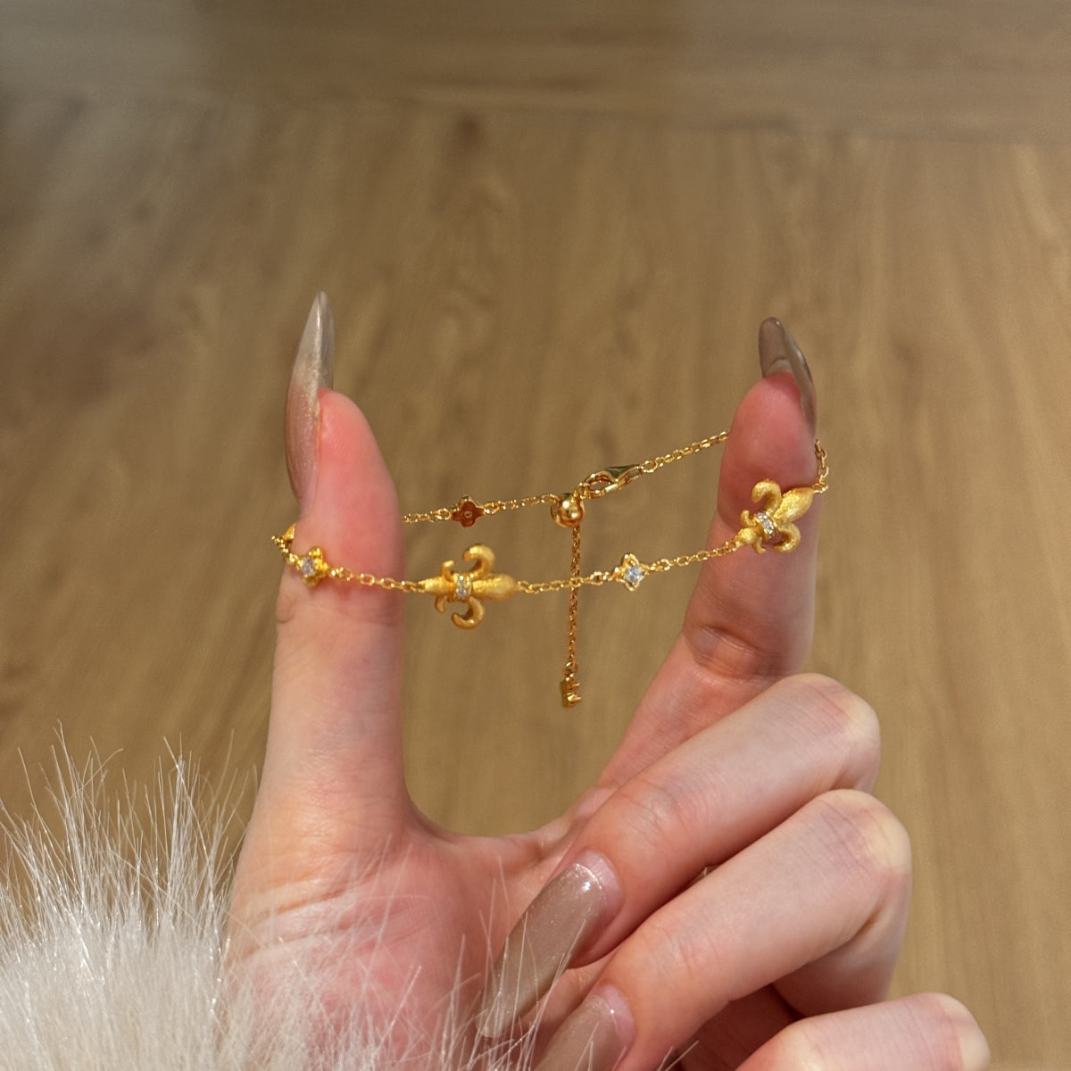 Fleur Royale Bracelet 925 Sterling Silver | 22K Matte Gold Finish | 5A Cubic Zirconia